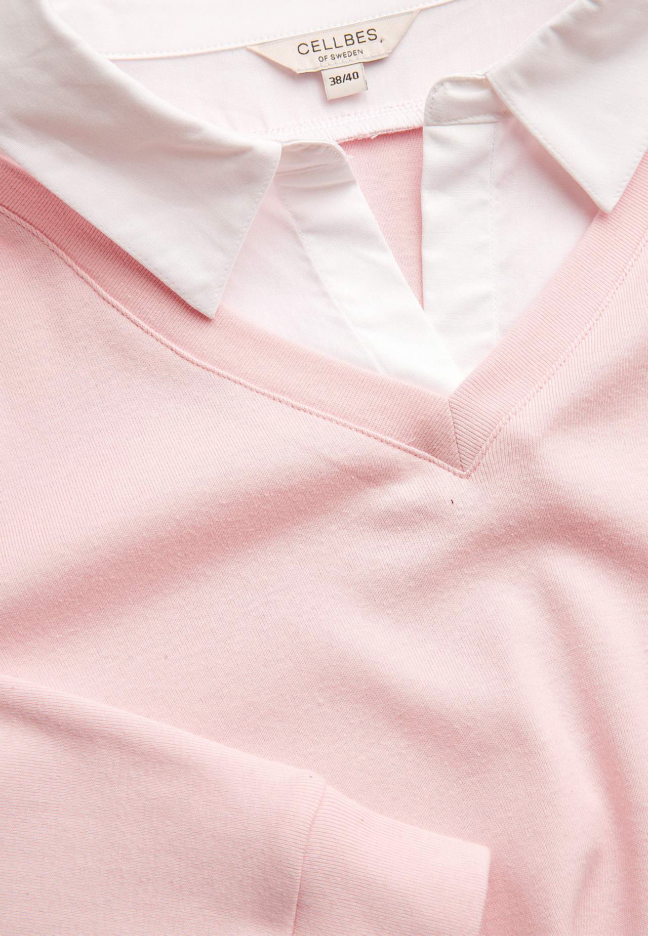 Jersey-Top mit genähtem Hemdkragen