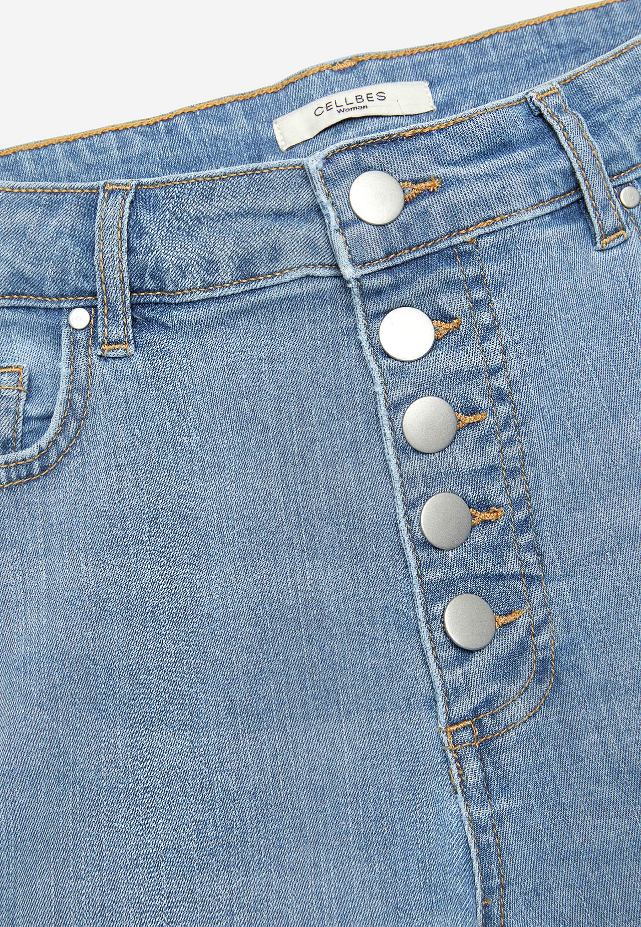 Stretch-Jeans mit hoher Taille