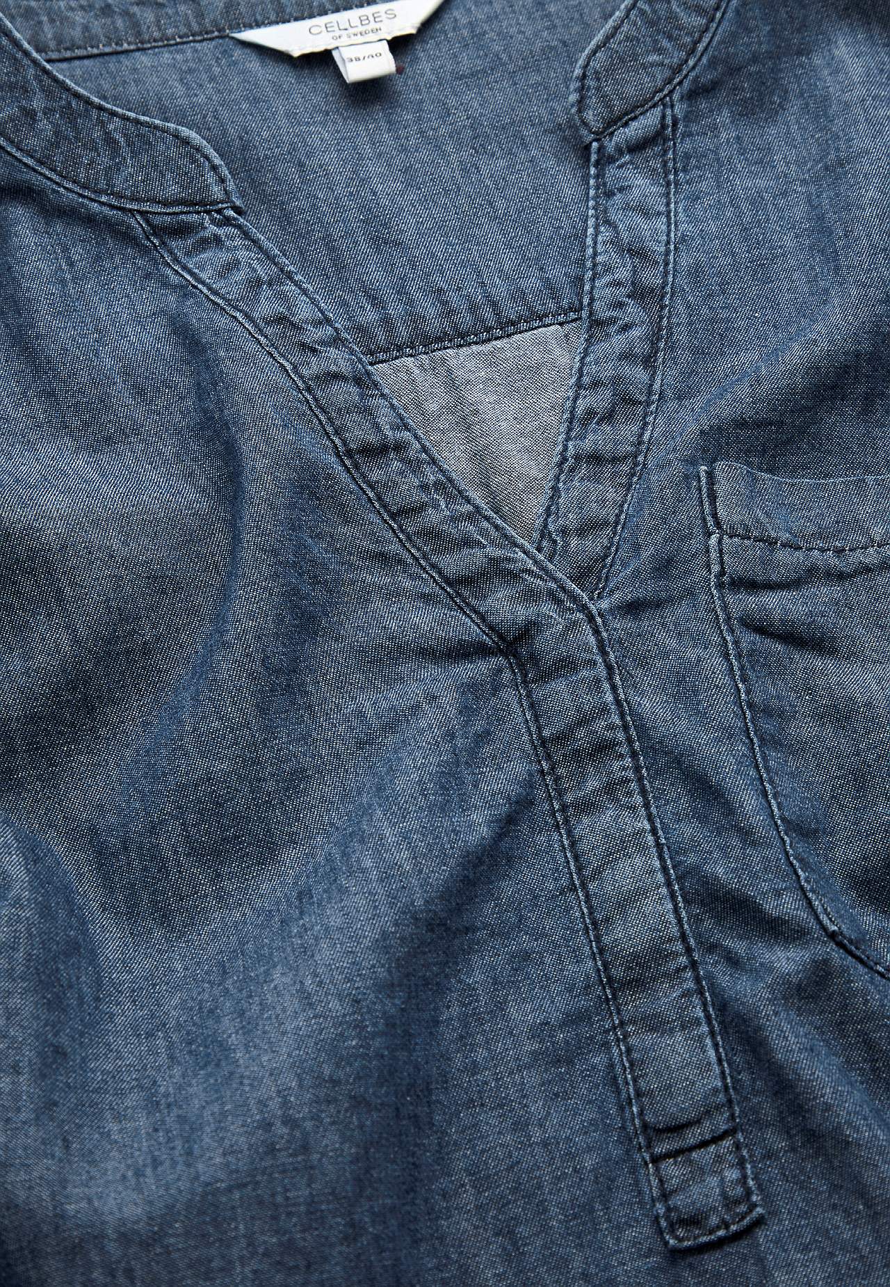 Jeansbluse mit Brusttasche