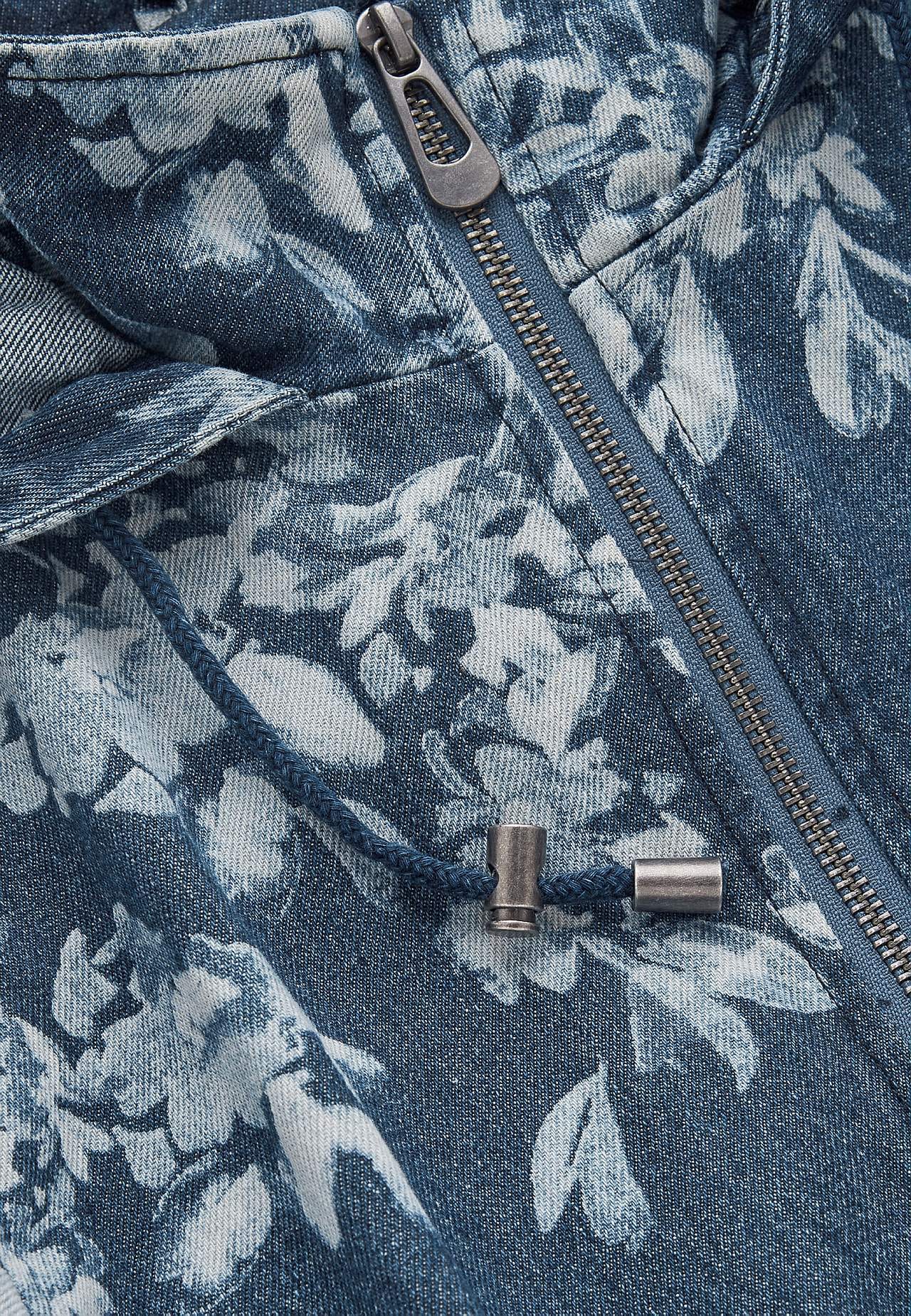 Gemusterte Parka aus Denim