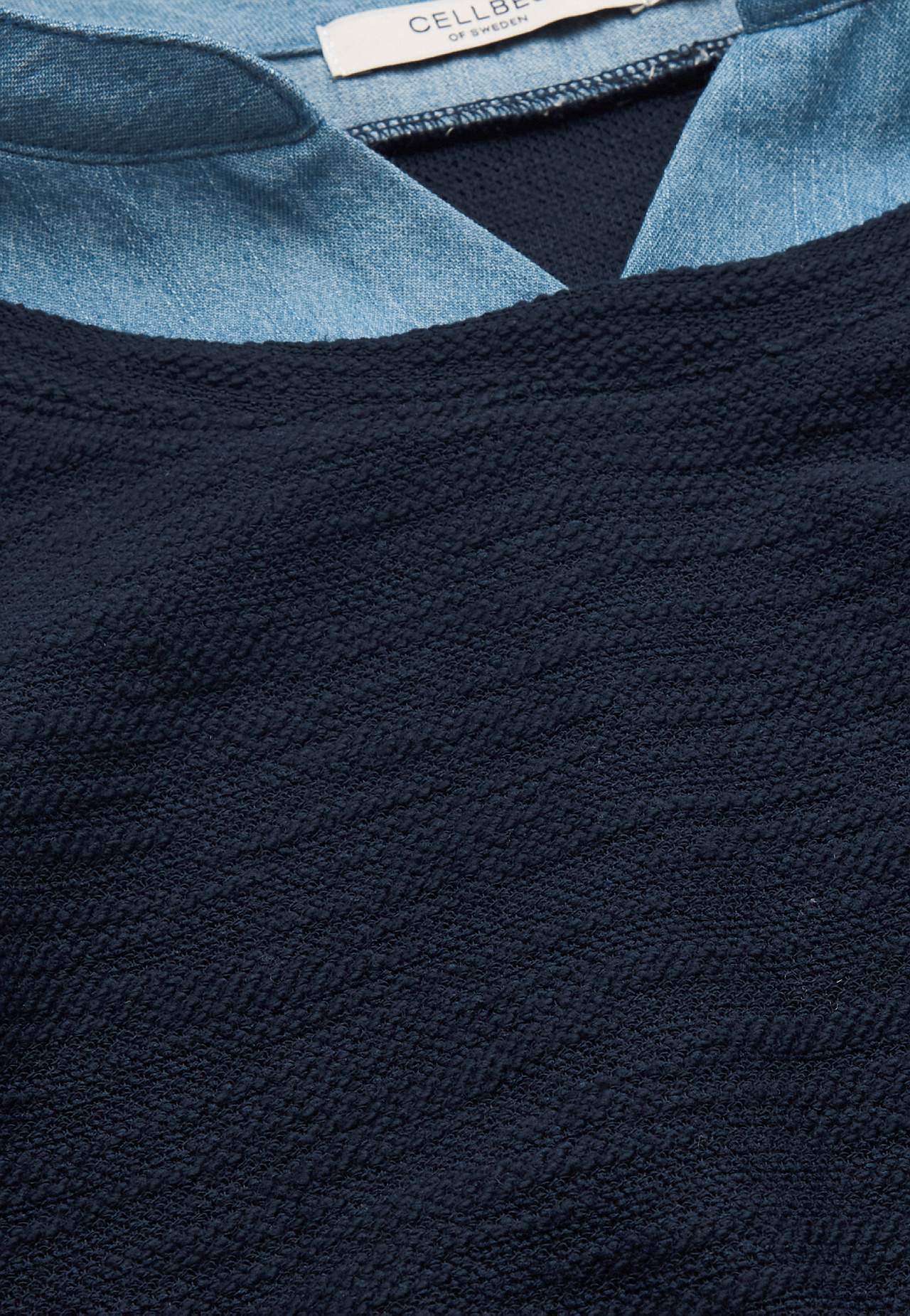 Jersey-Tunika mit Details aus Denim Denise