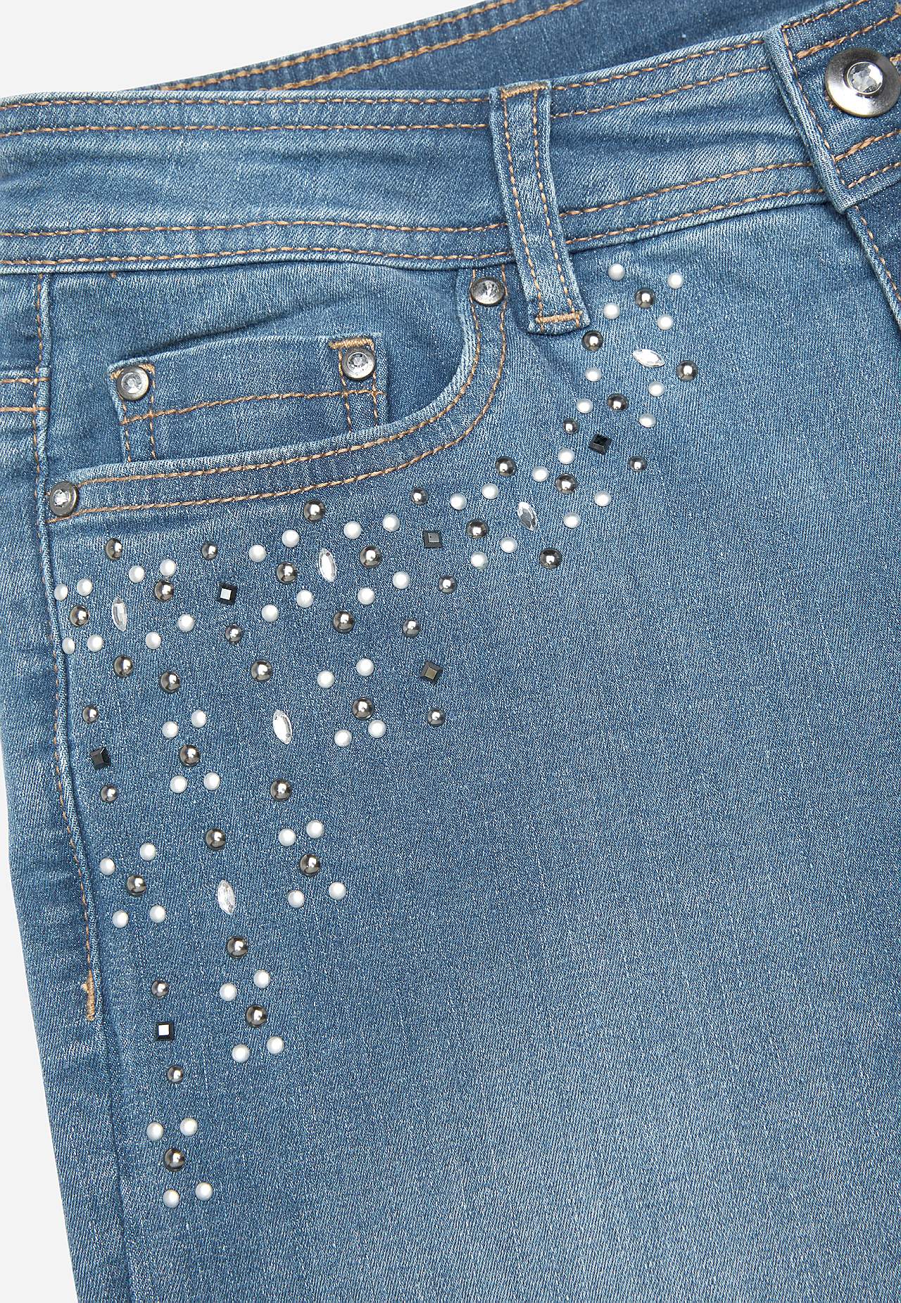 Knöcheljeans mit Perlen und Strass Johanna