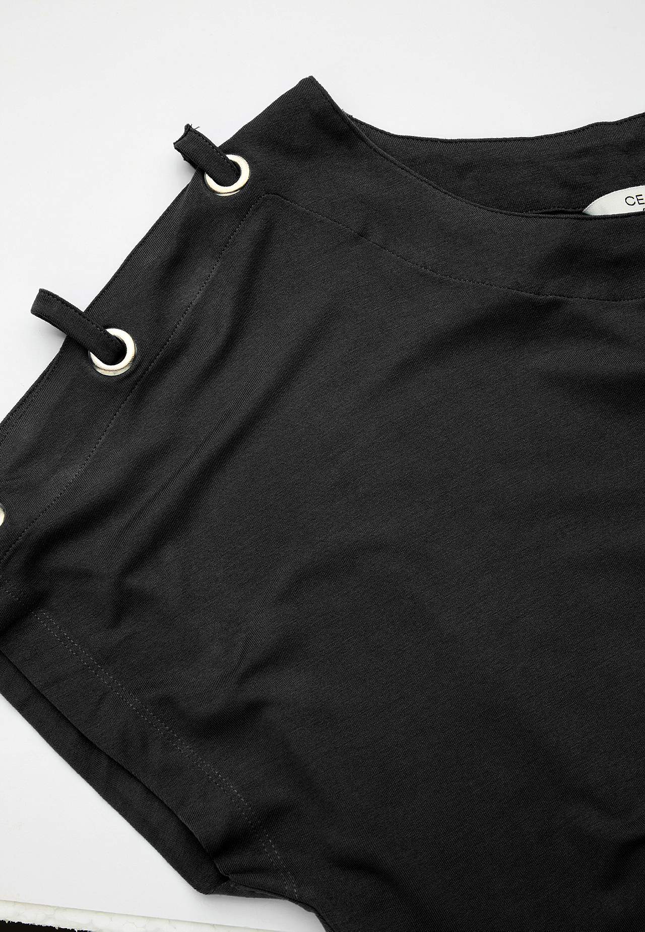 Jersey-Top mit Dekor an der Schulter