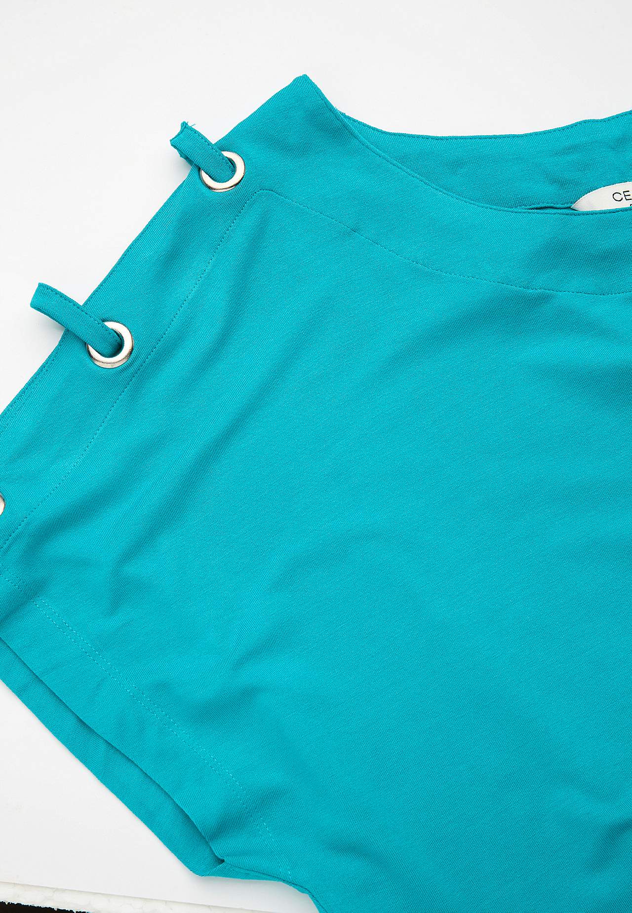 Jersey-Top mit Dekor an der Schulter