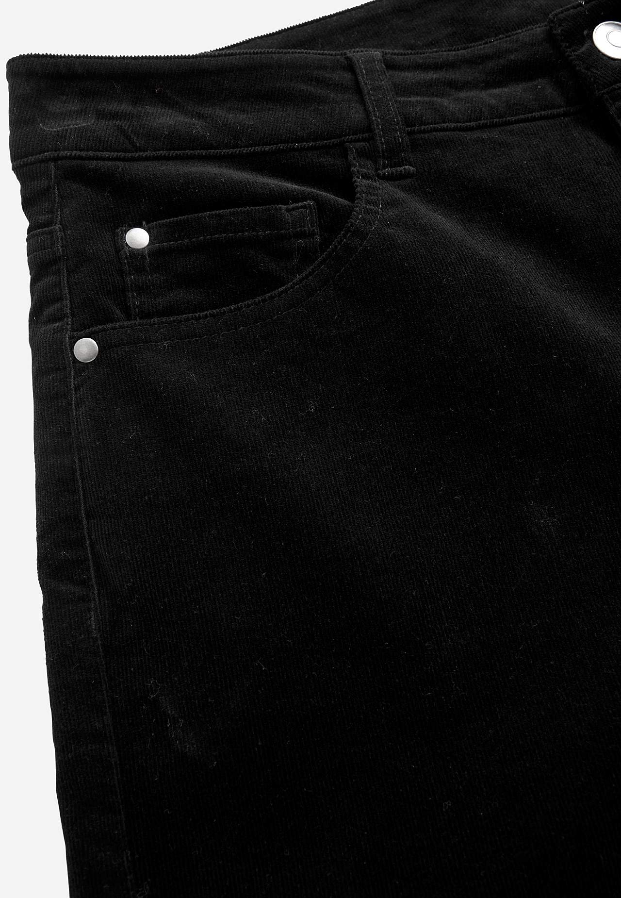 Elastische Kordhose mit breiten Beinen