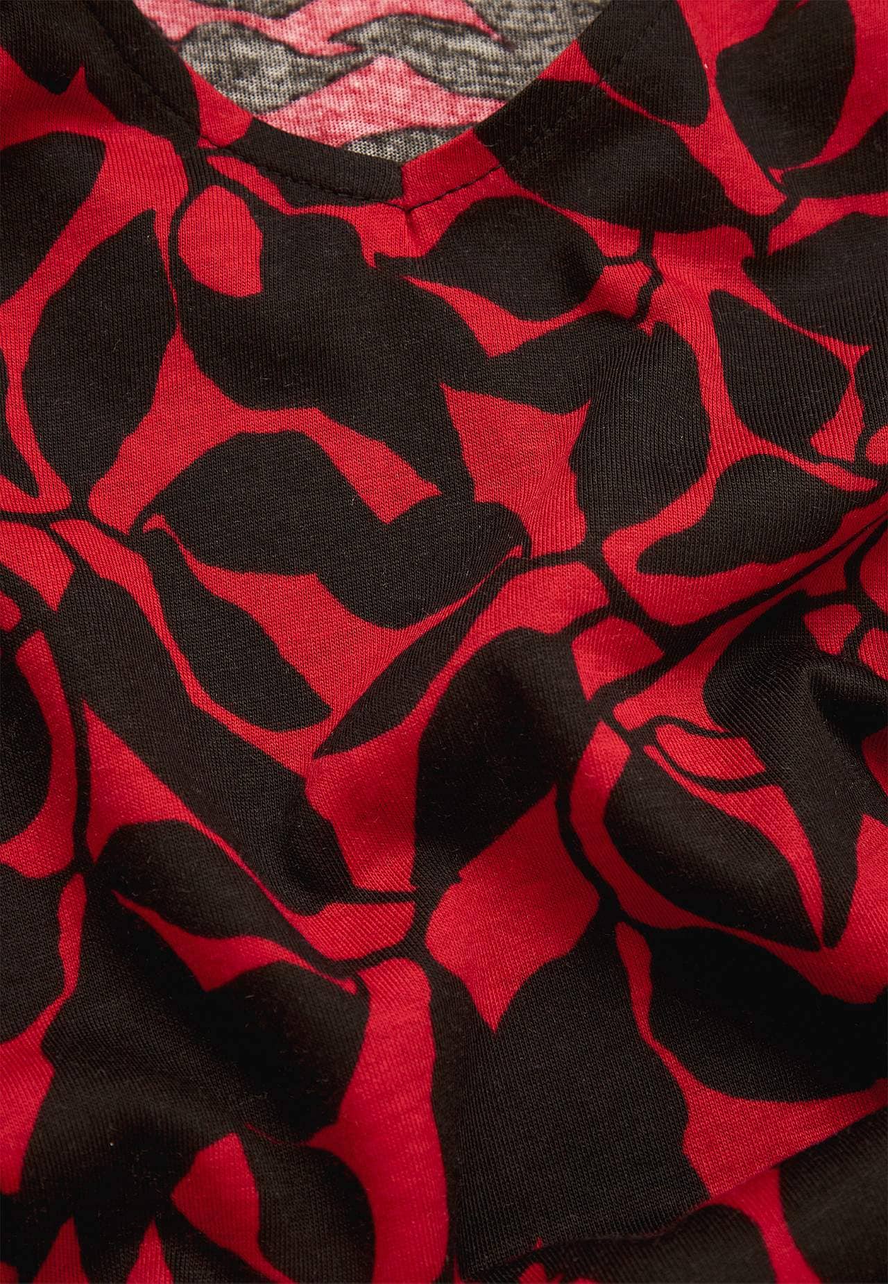 Jersey-Tunika mit Taschen und einem V-Ausschnitt
