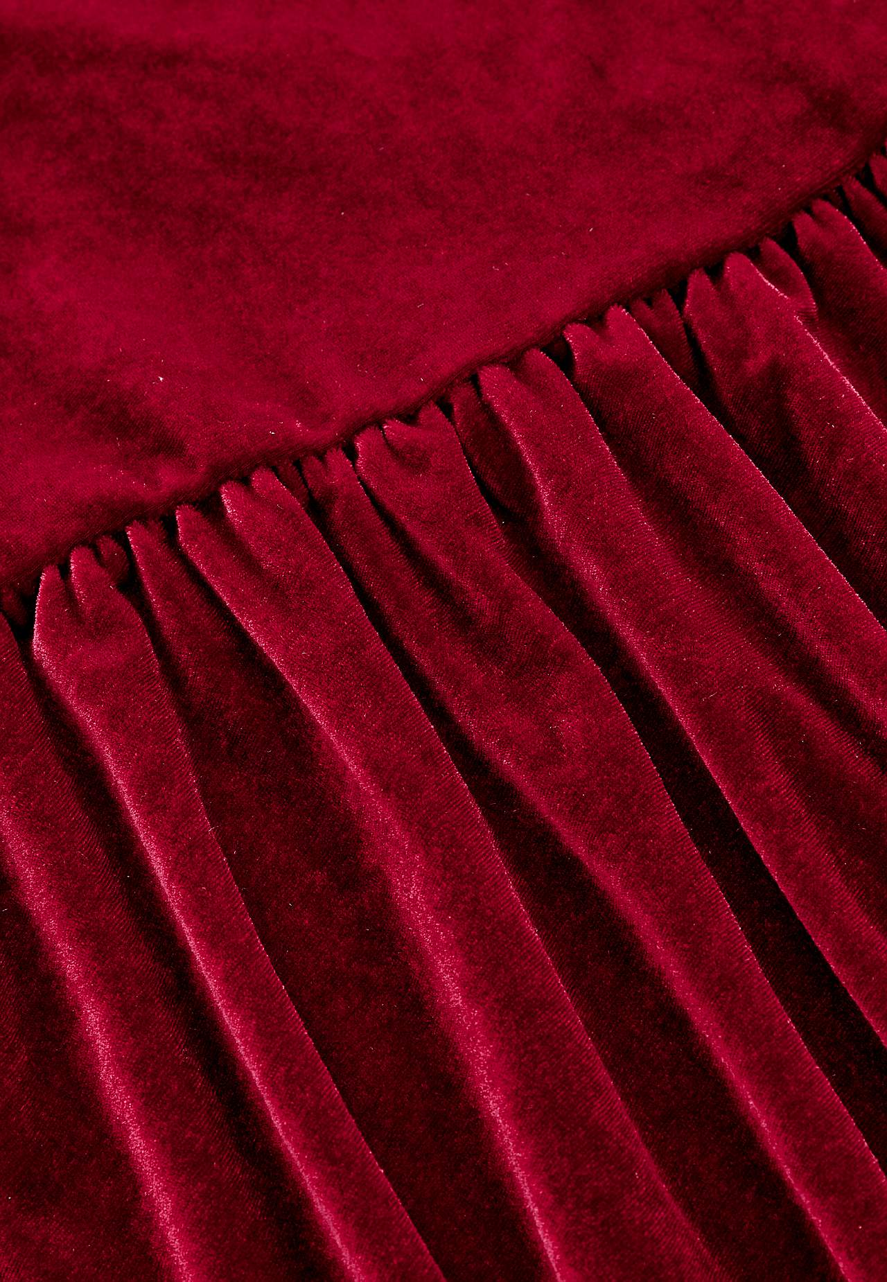Kleid aus Velours mit Volant
