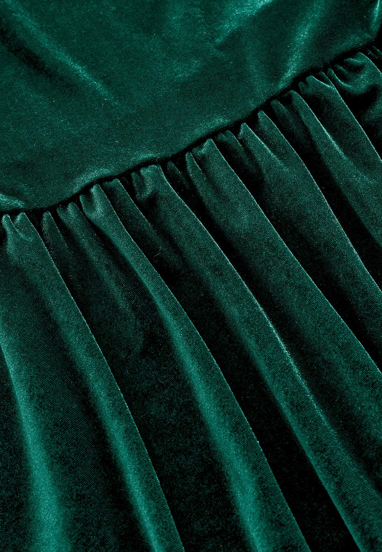 Kleid aus Velours mit Volant