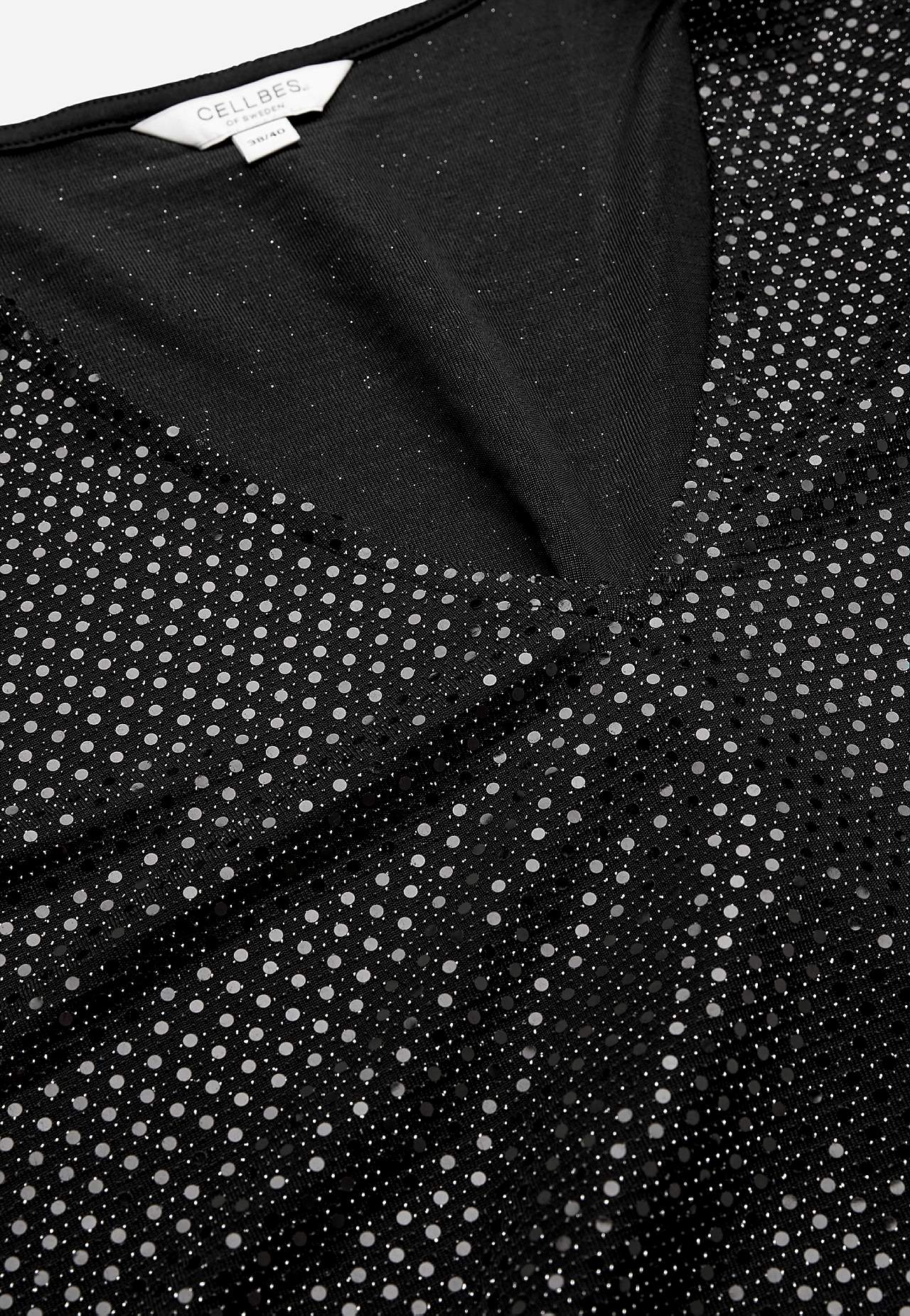 Top mit Pailletten mit 3/4-Ärmeln