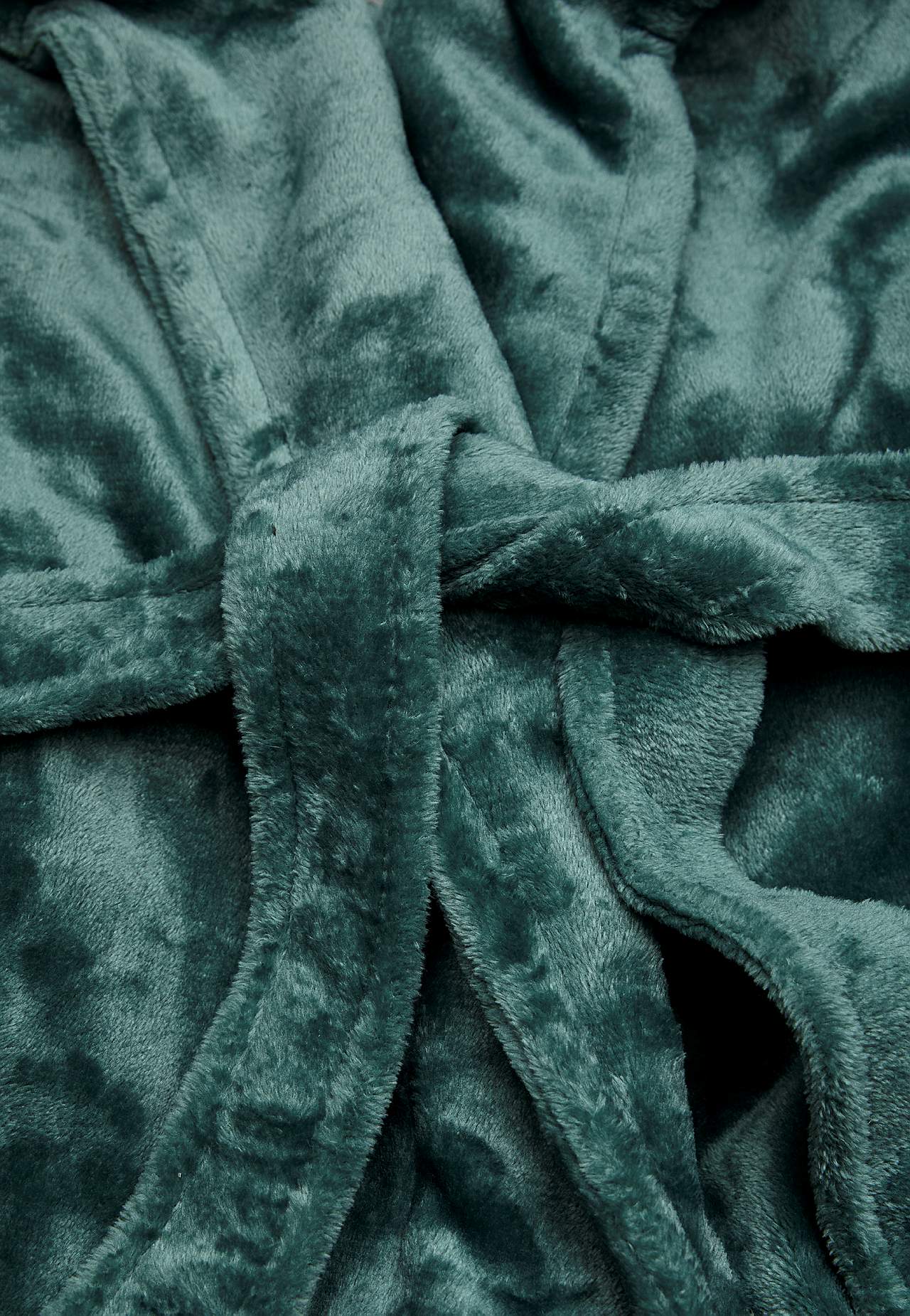 Morgenrock aus Fleece mit Kapuze