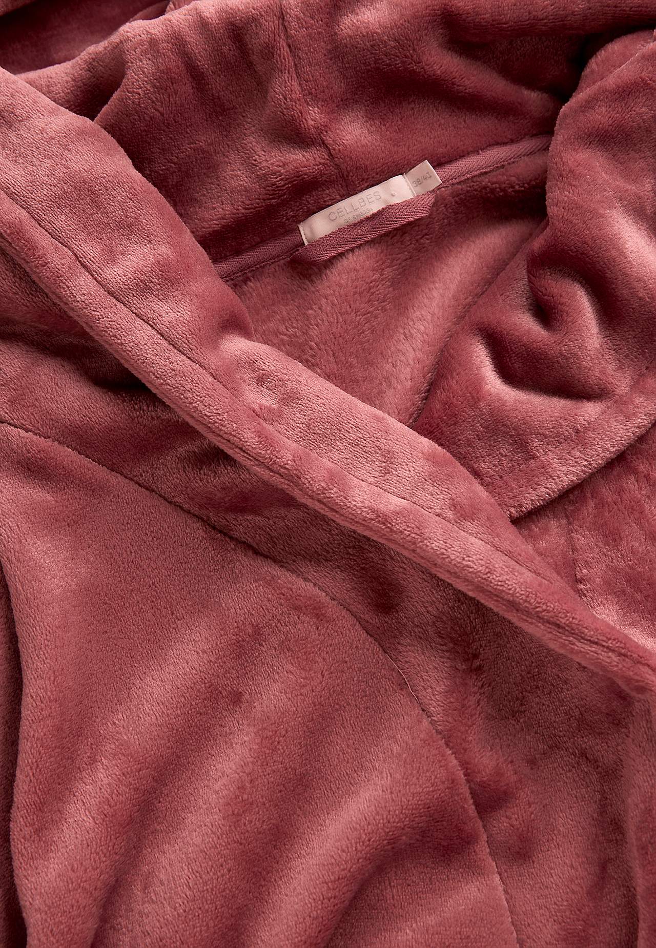 Morgenrock aus Fleece mit Kapuze