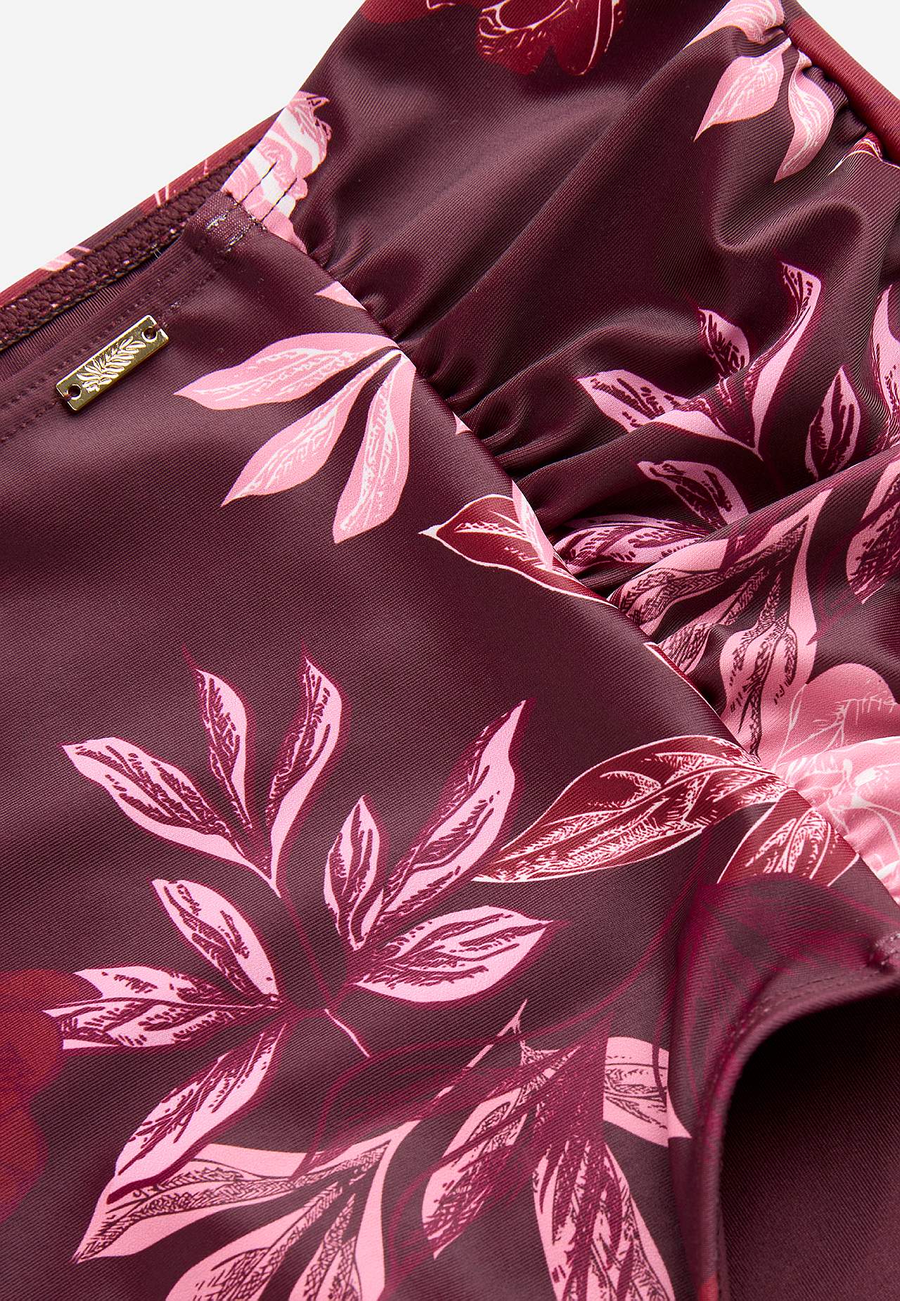 Gemusterter Bikini-Unterteil mit hohem Bund