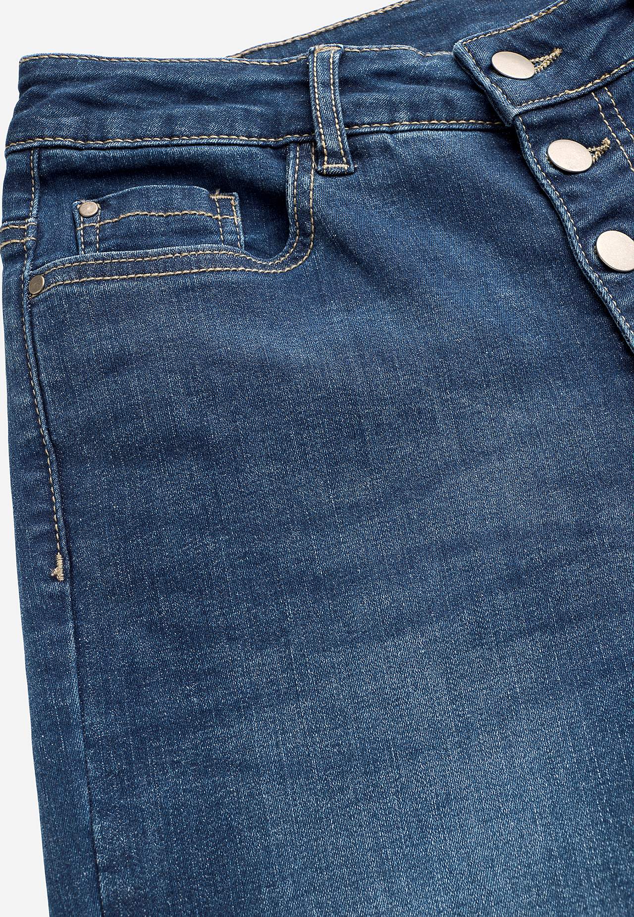 Cropped Jeans mit Knopfverschluss