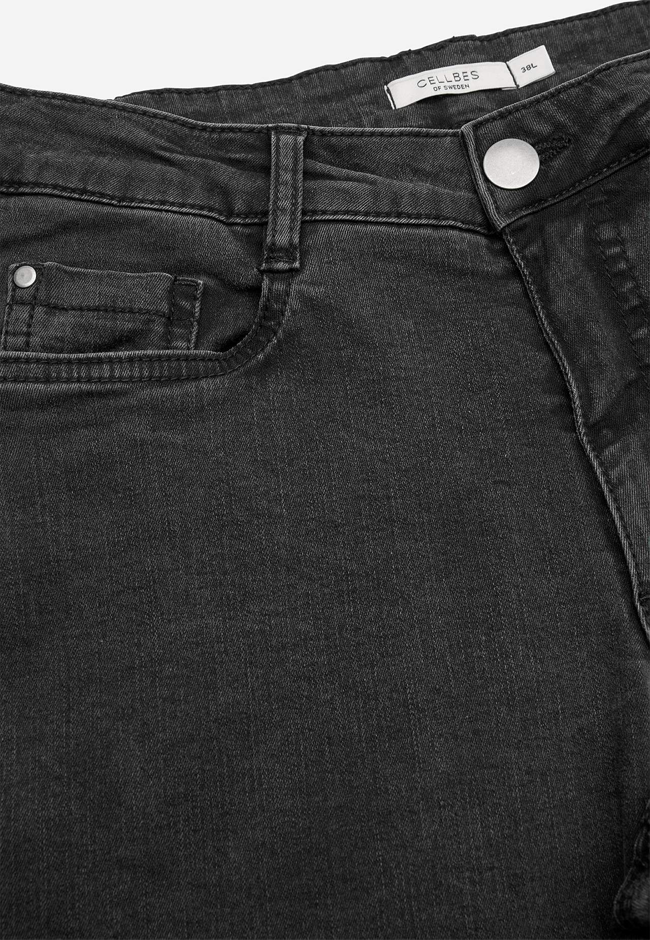 Breite, lange Jeans mit hoher Taille