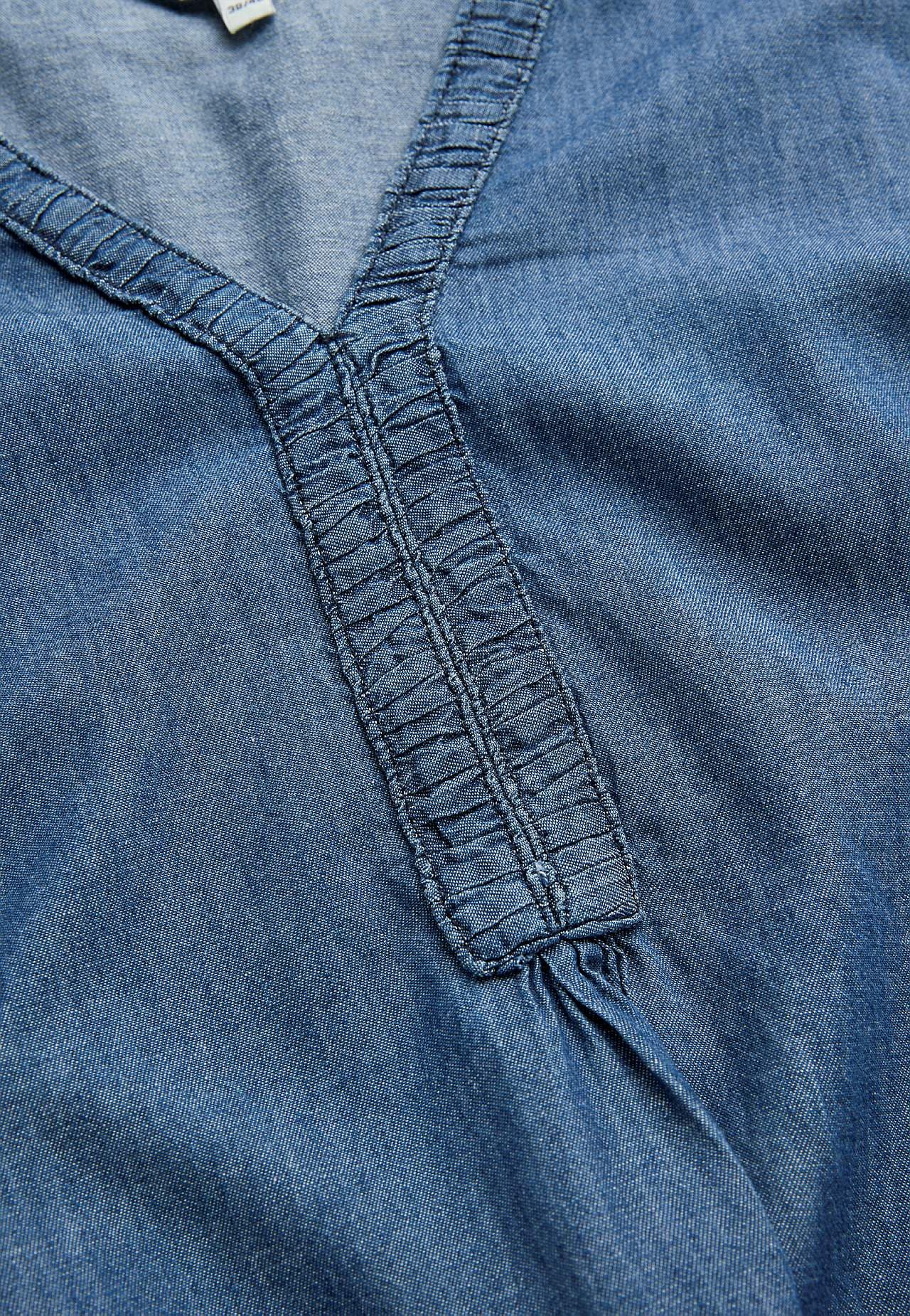 Denim-Tunika mit dekorativem V-Ausschnitt