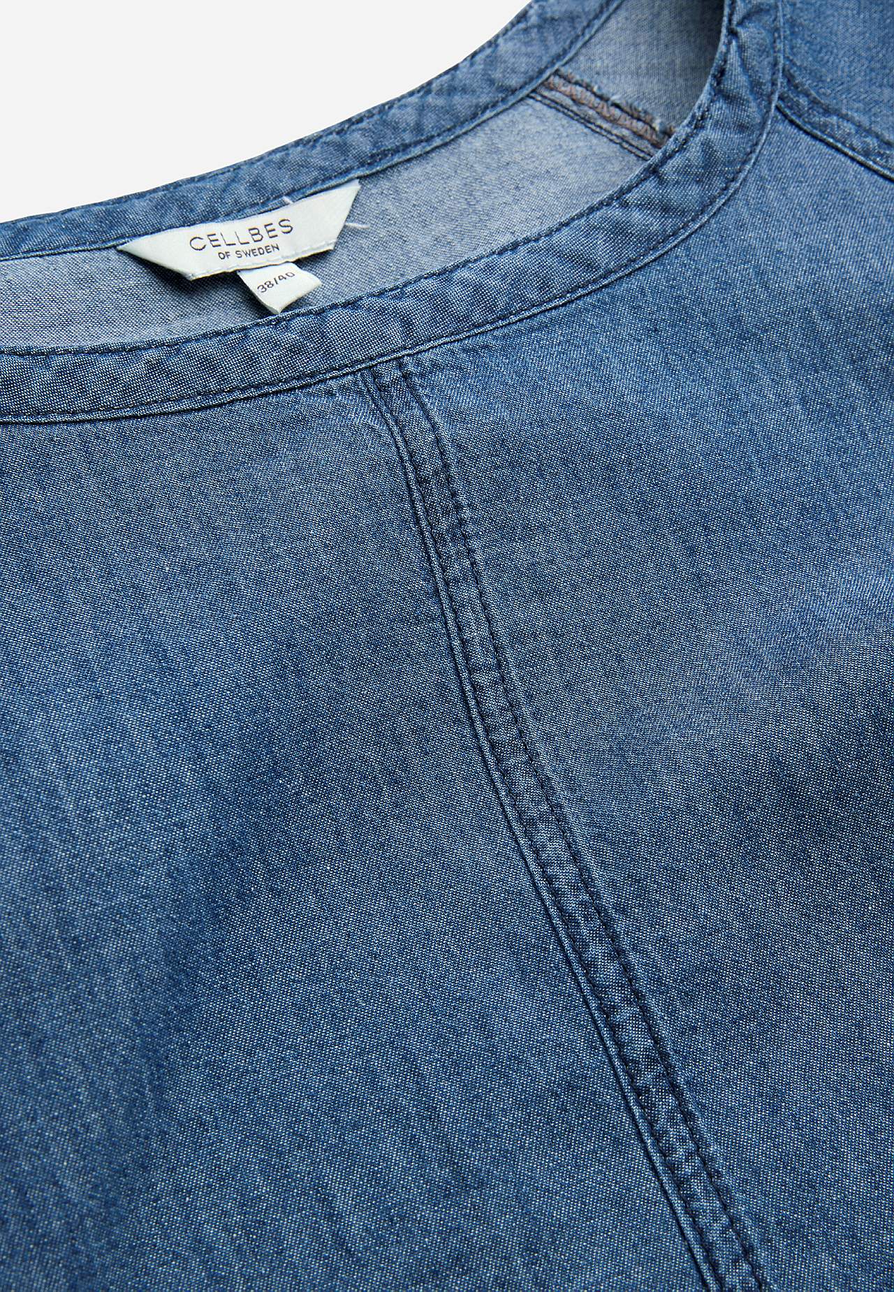 Jeansbluse mit breiten Ärmeln