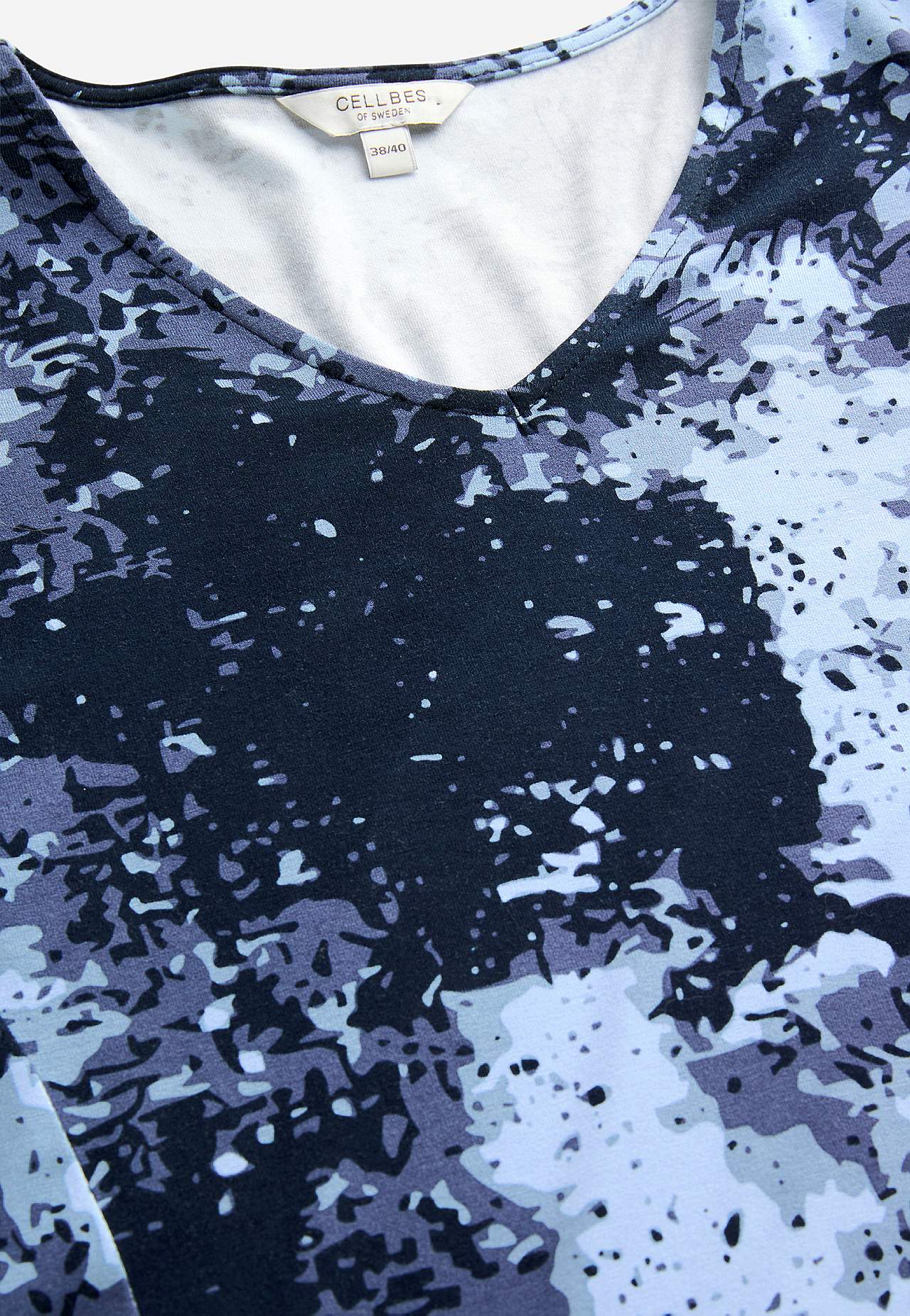 Gemusterte Jersey-Tunika mit Taschen