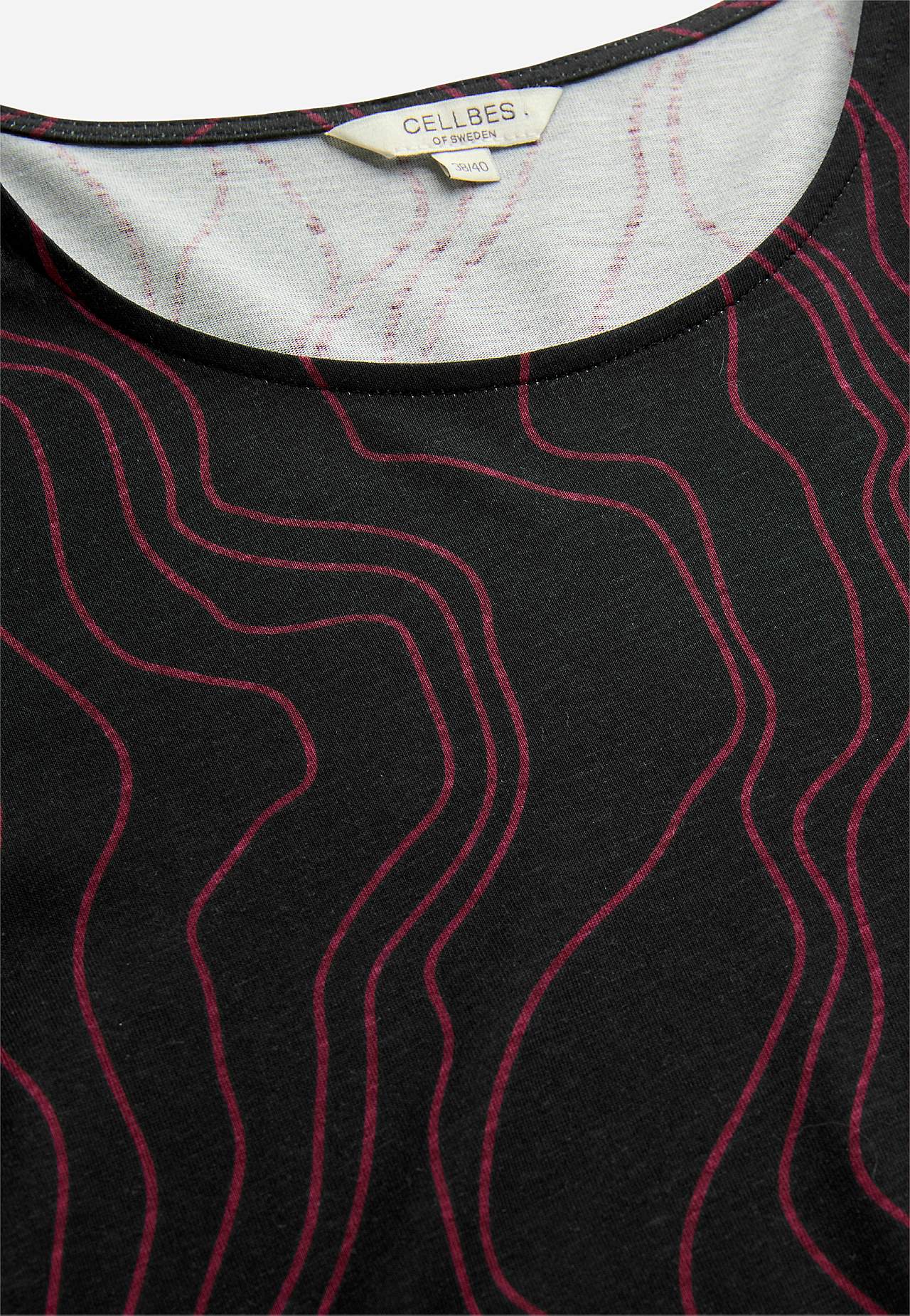 Gemusterte Jersey-Tunika mit Taschen