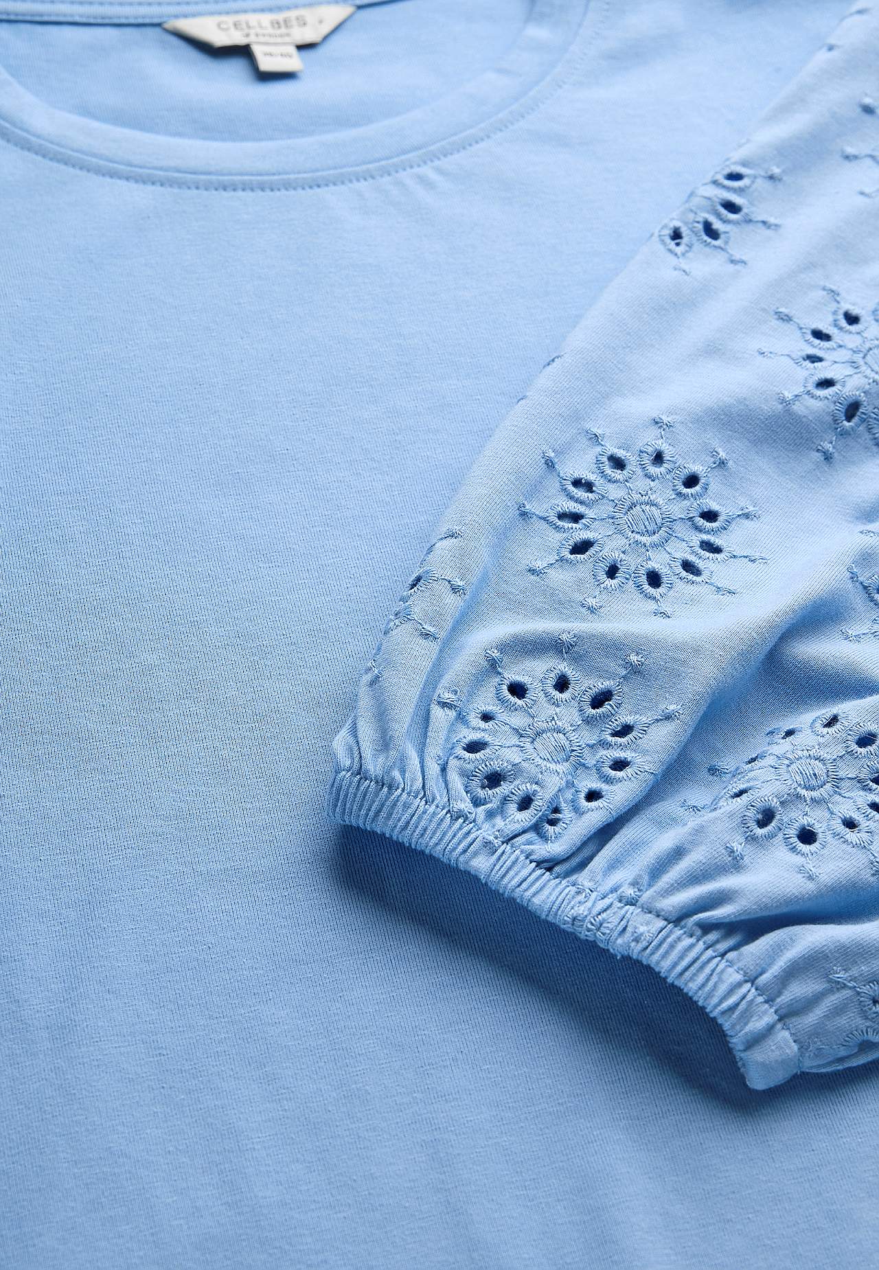 Jersey-Tunika mit gestickten Ärmeln