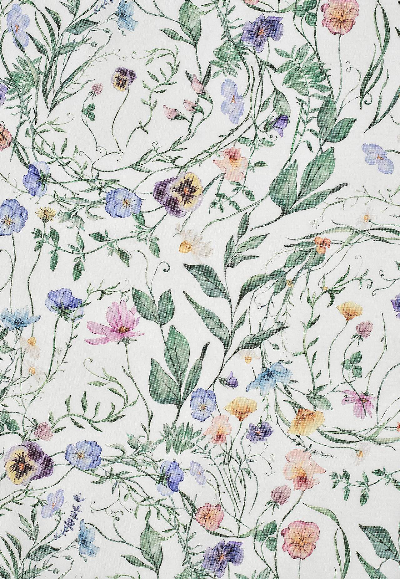 Querbehang mit Multiband mit einem Blumen-Muster