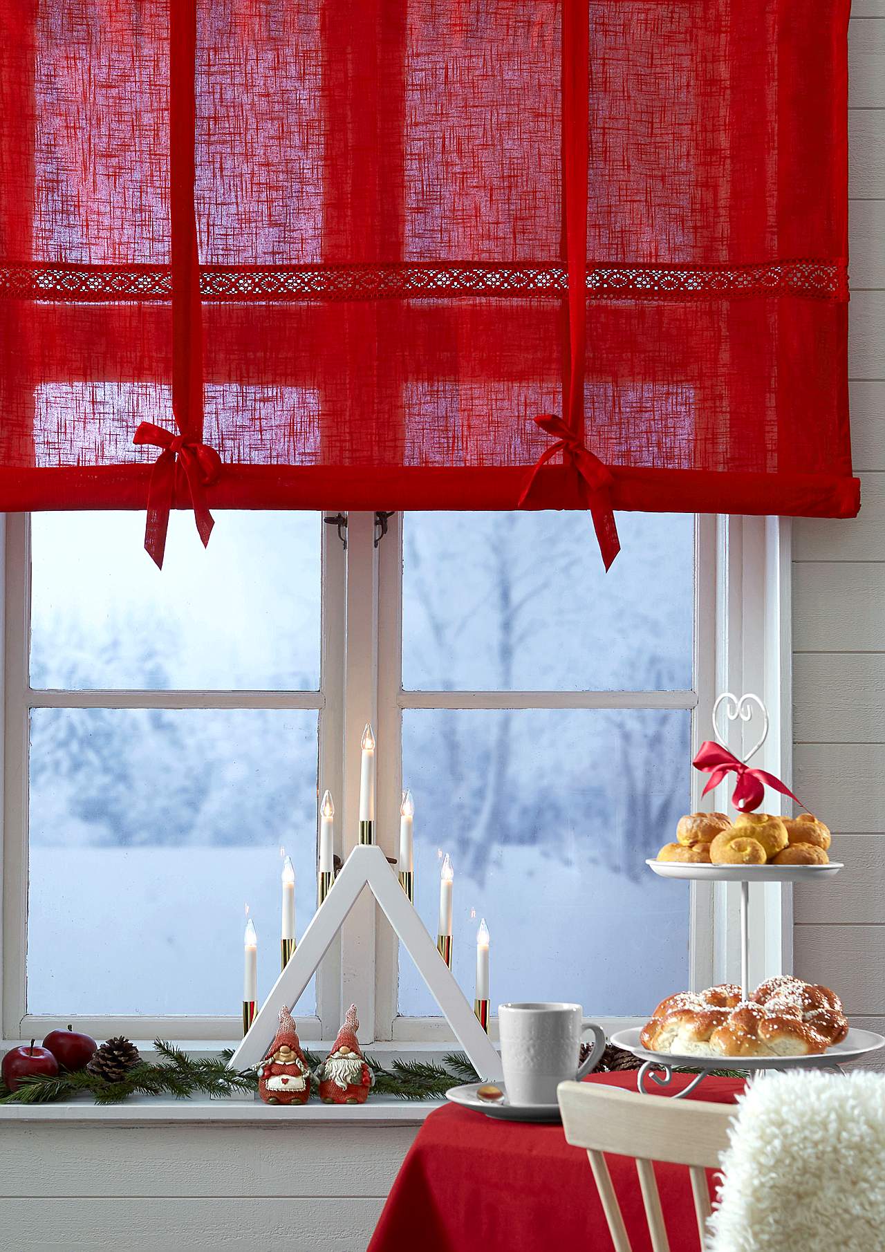 Raffvorhang mit Spitze Monica