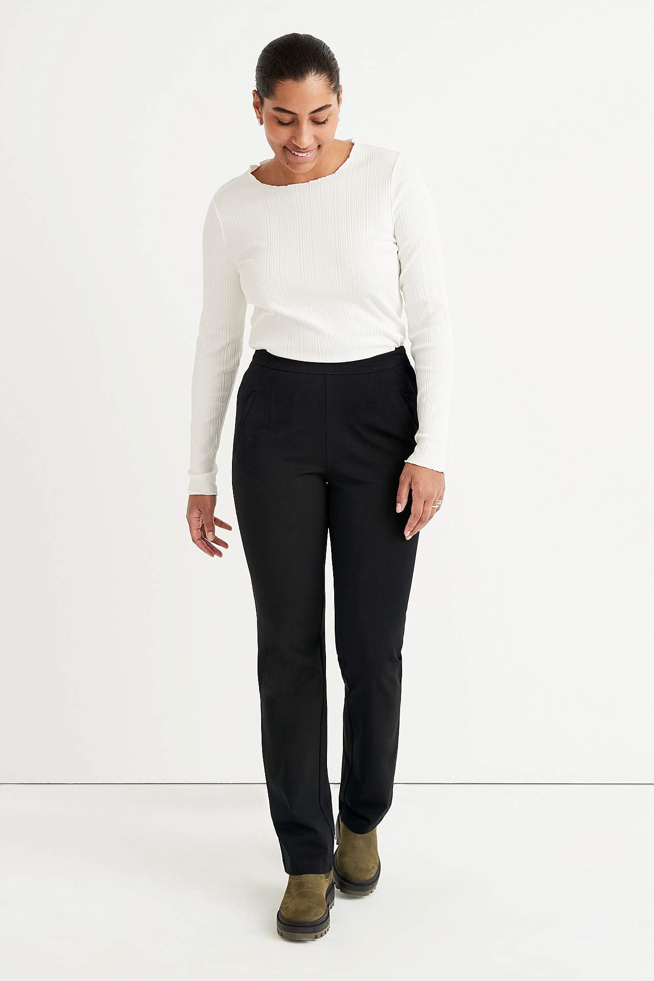 Gerade Hose mit Stretch