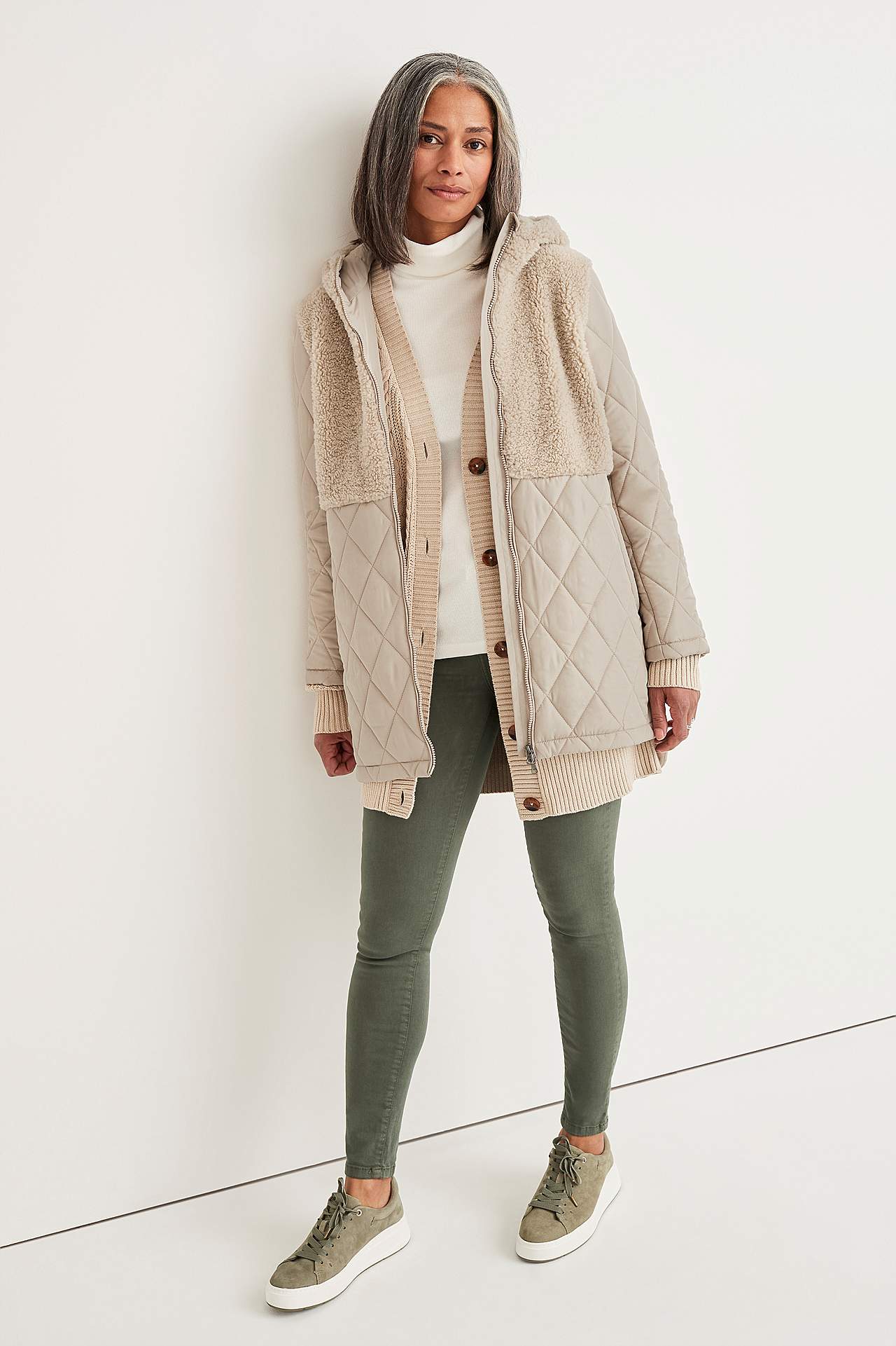 Gesteppte Jacke mit Pilé-Details Silvia
