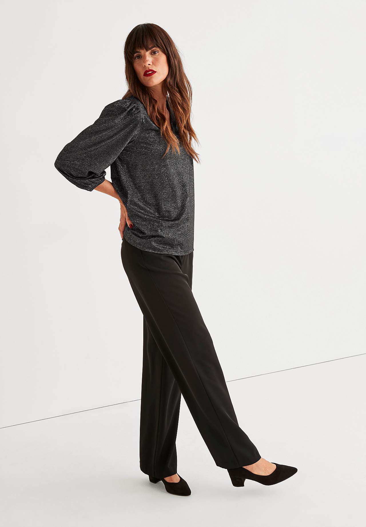 Glänzendes Jersey-Top