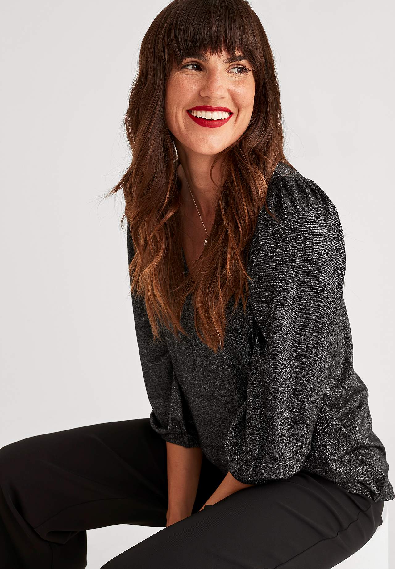 Glänzendes Jersey-Top