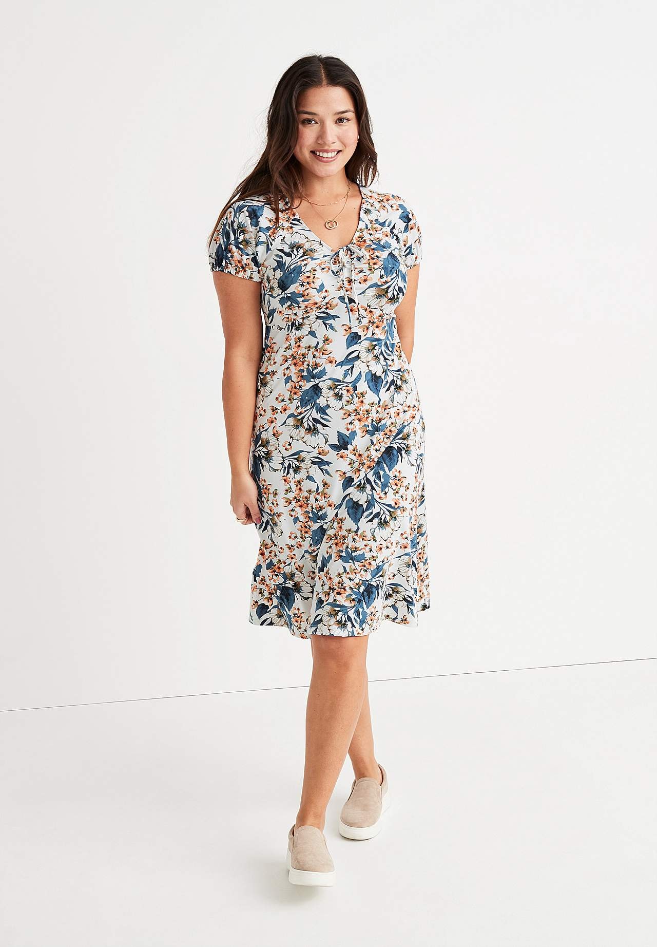 Gemustertes Jerseykleid