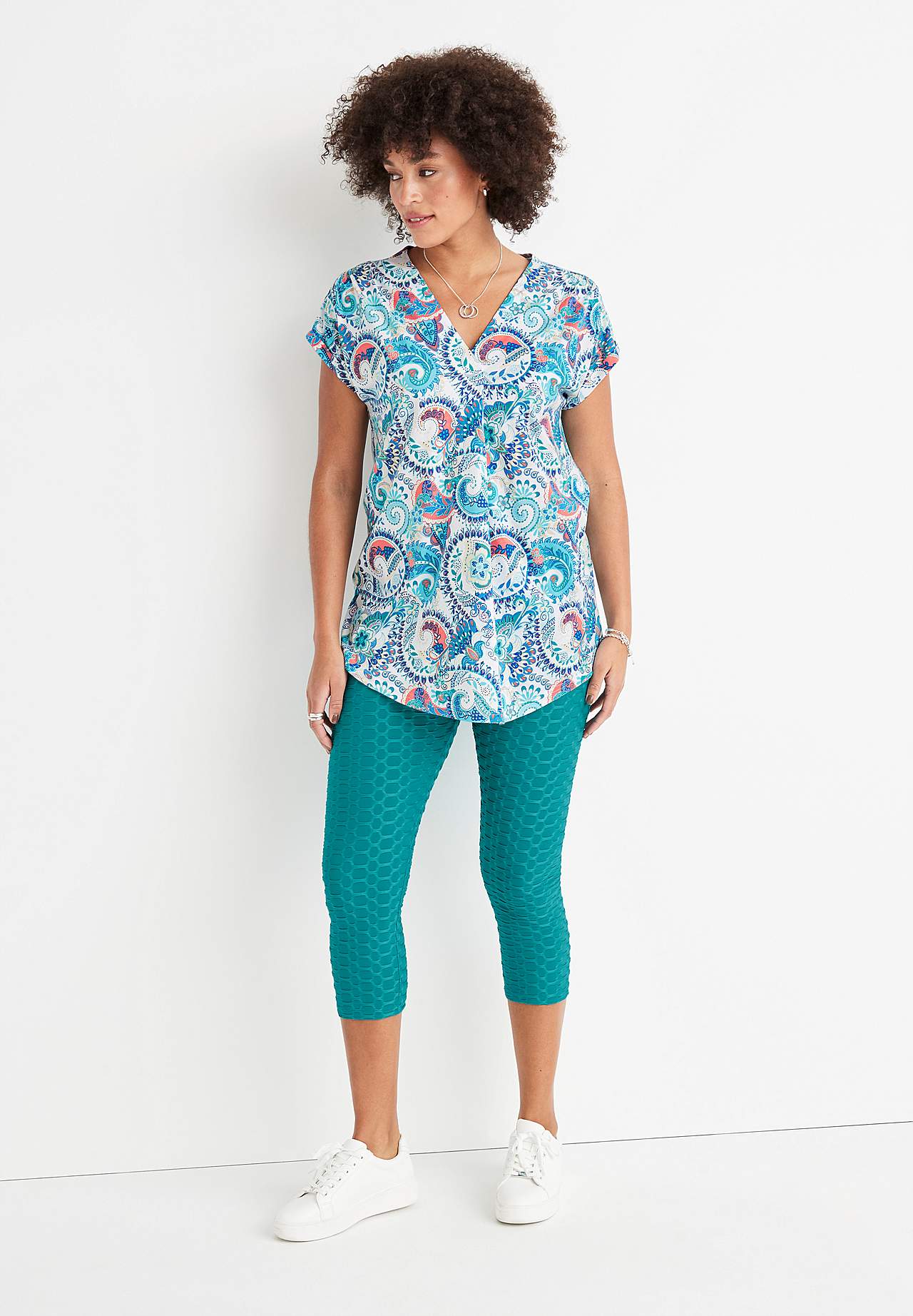 Capri-Leggings mit Strukturmuster