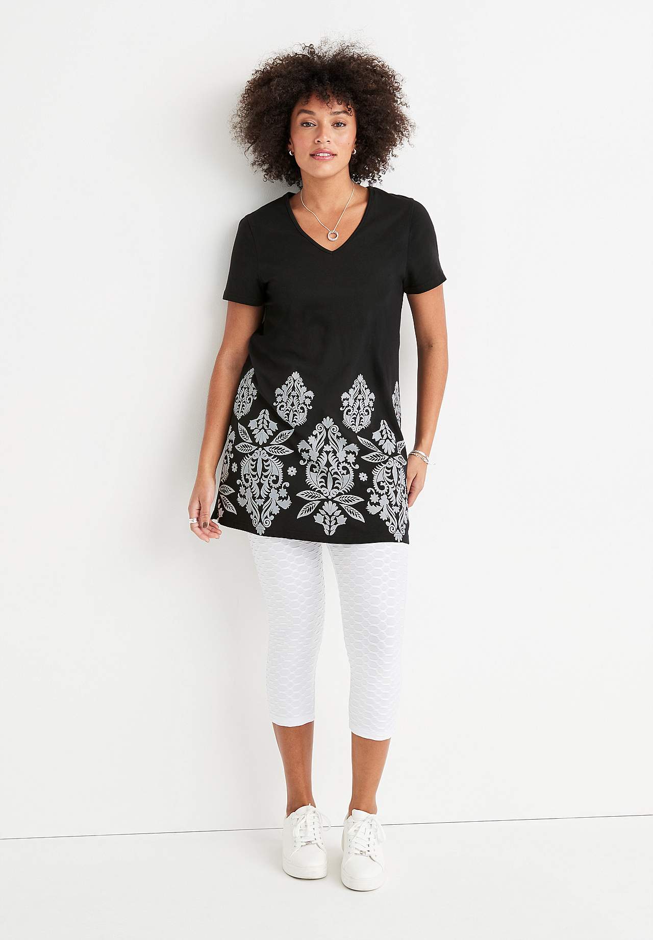 Capri-Leggings mit Strukturmuster