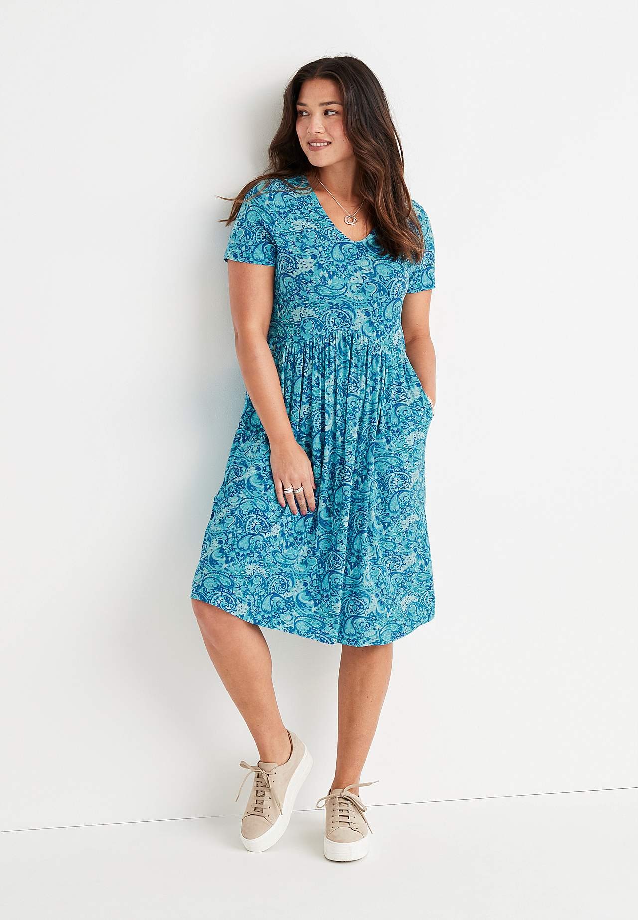 Gemustertes Jerseykleid