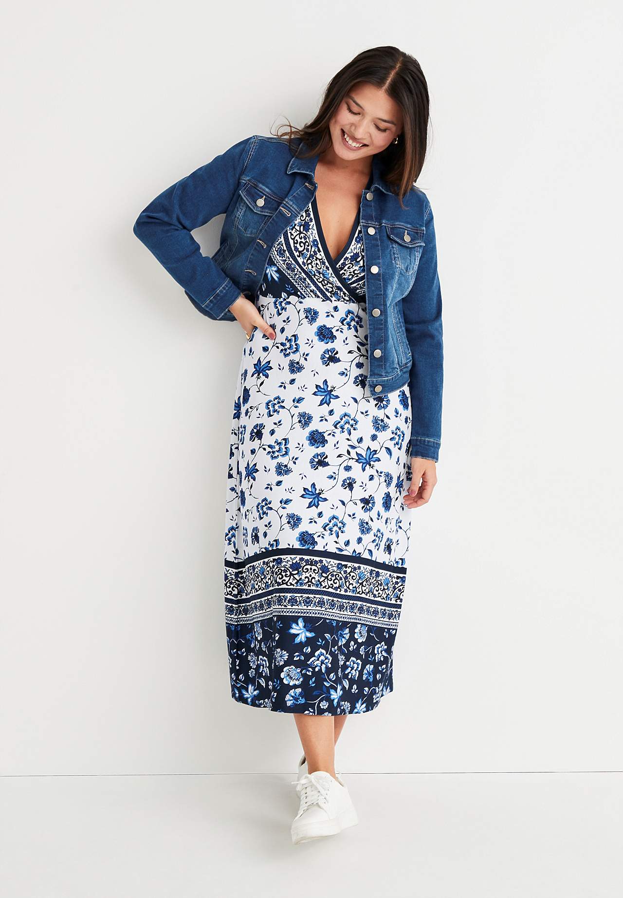 Gemustertes Jerseykleid