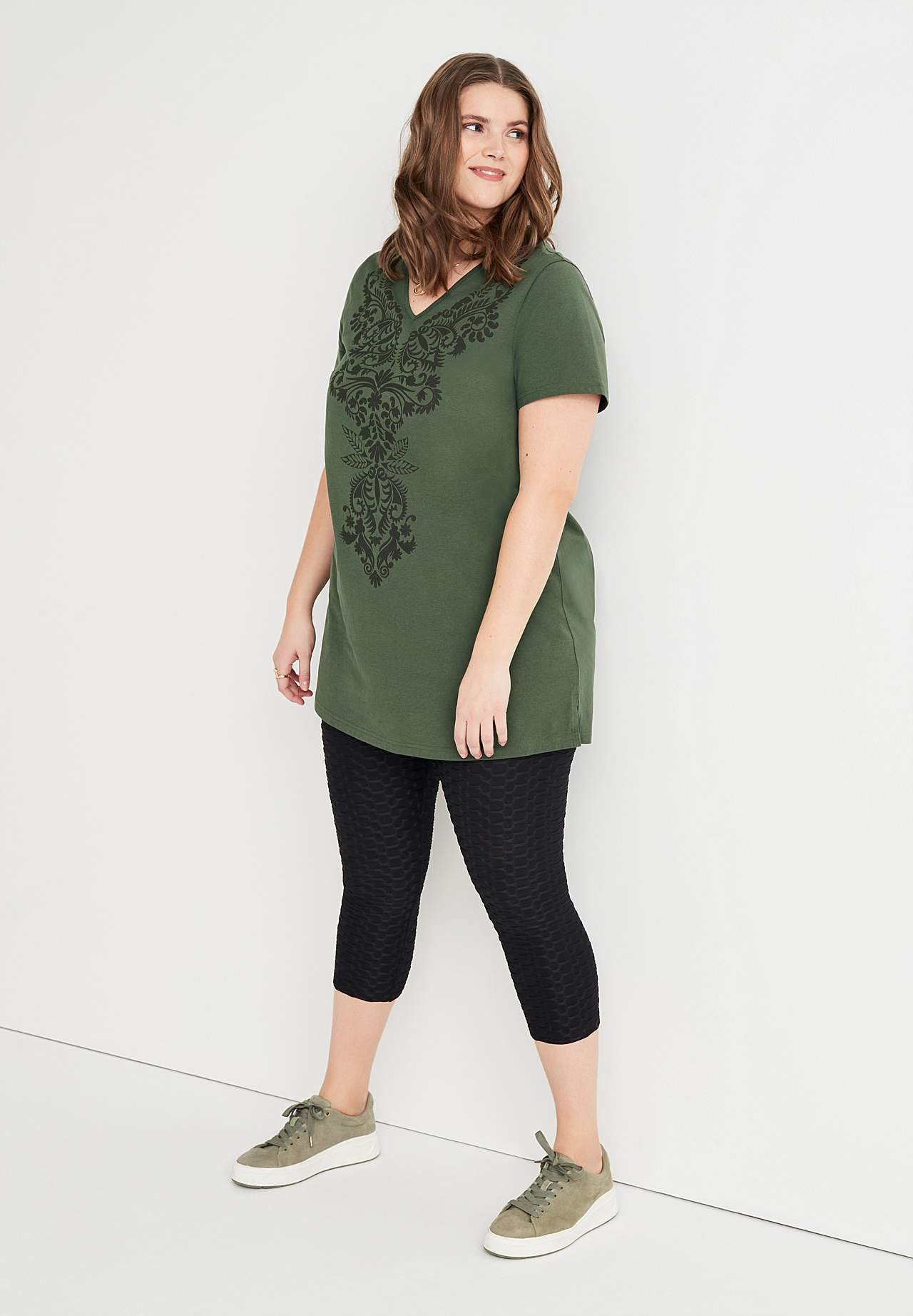 Capri-Leggings mit Strukturmuster