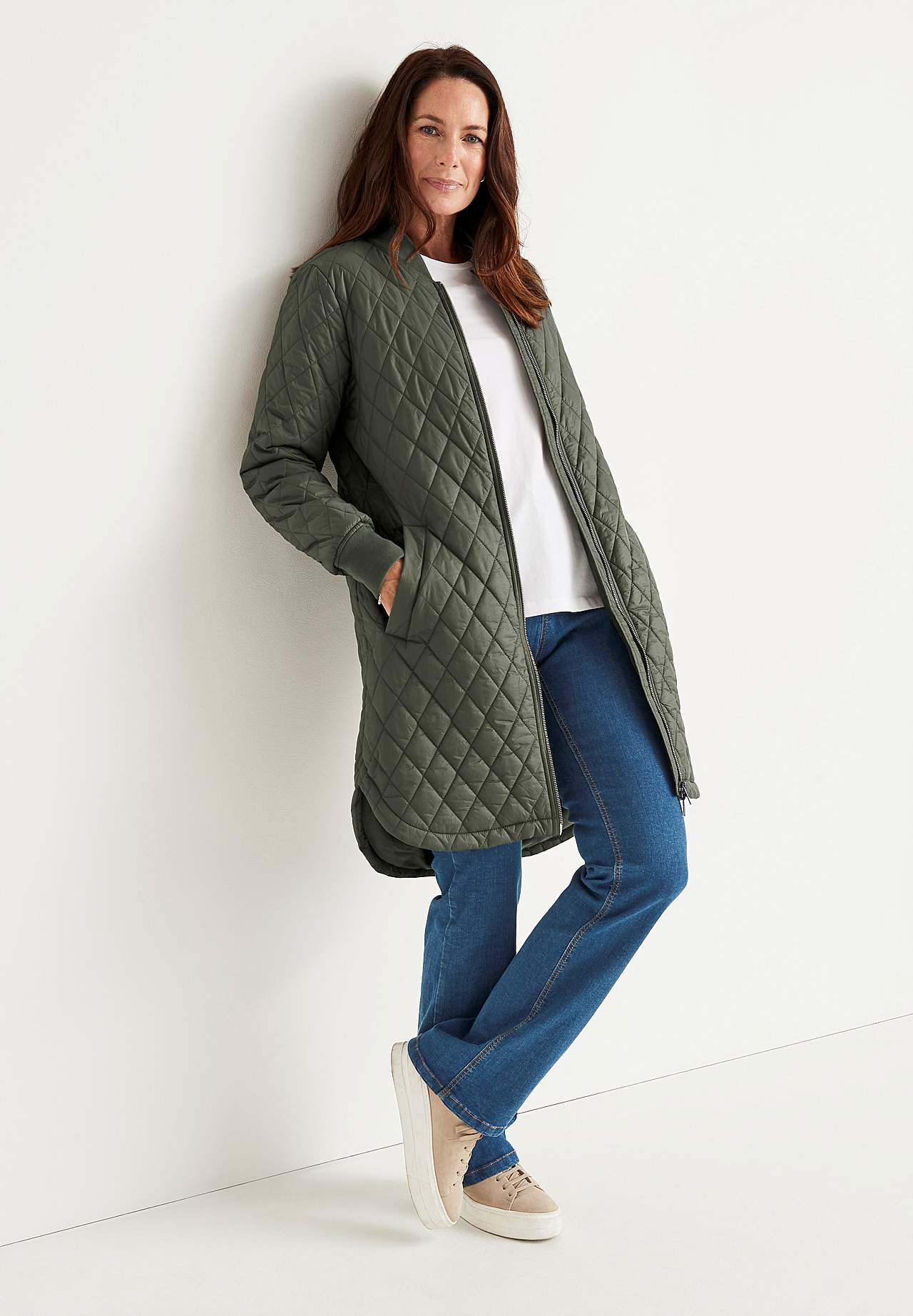Lange, gesteppte Jacke Elena