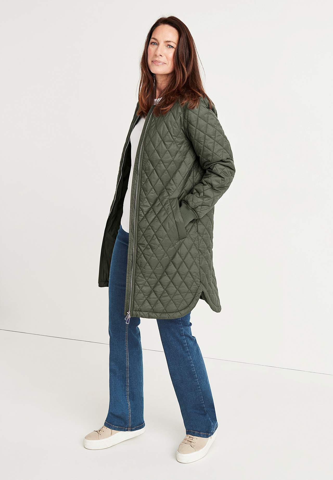 Lange, gesteppte Jacke Elena