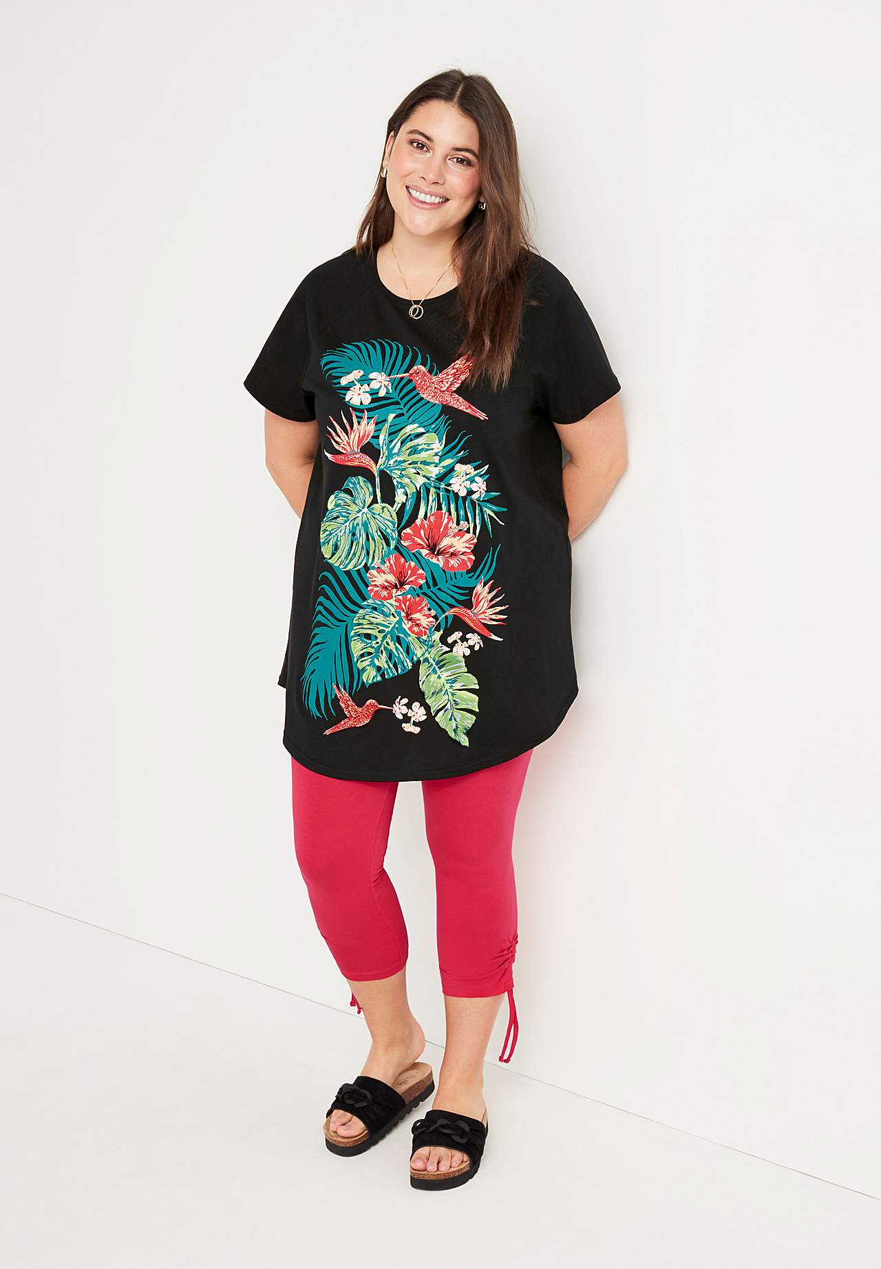 Capri-Leggings mit Kordelzug am Beinsaum Astrid 2er-Pack