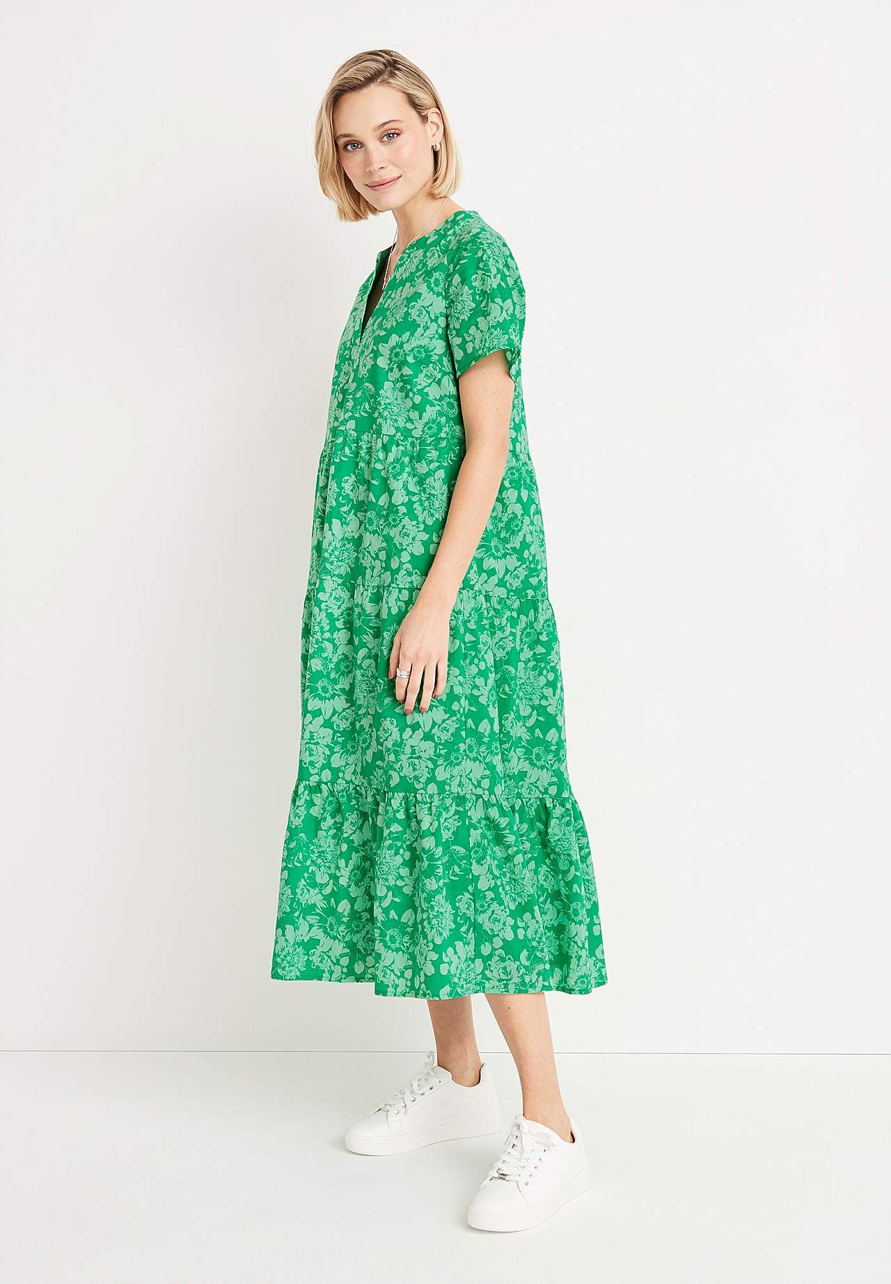Baumwollkleid mit Volant Asta