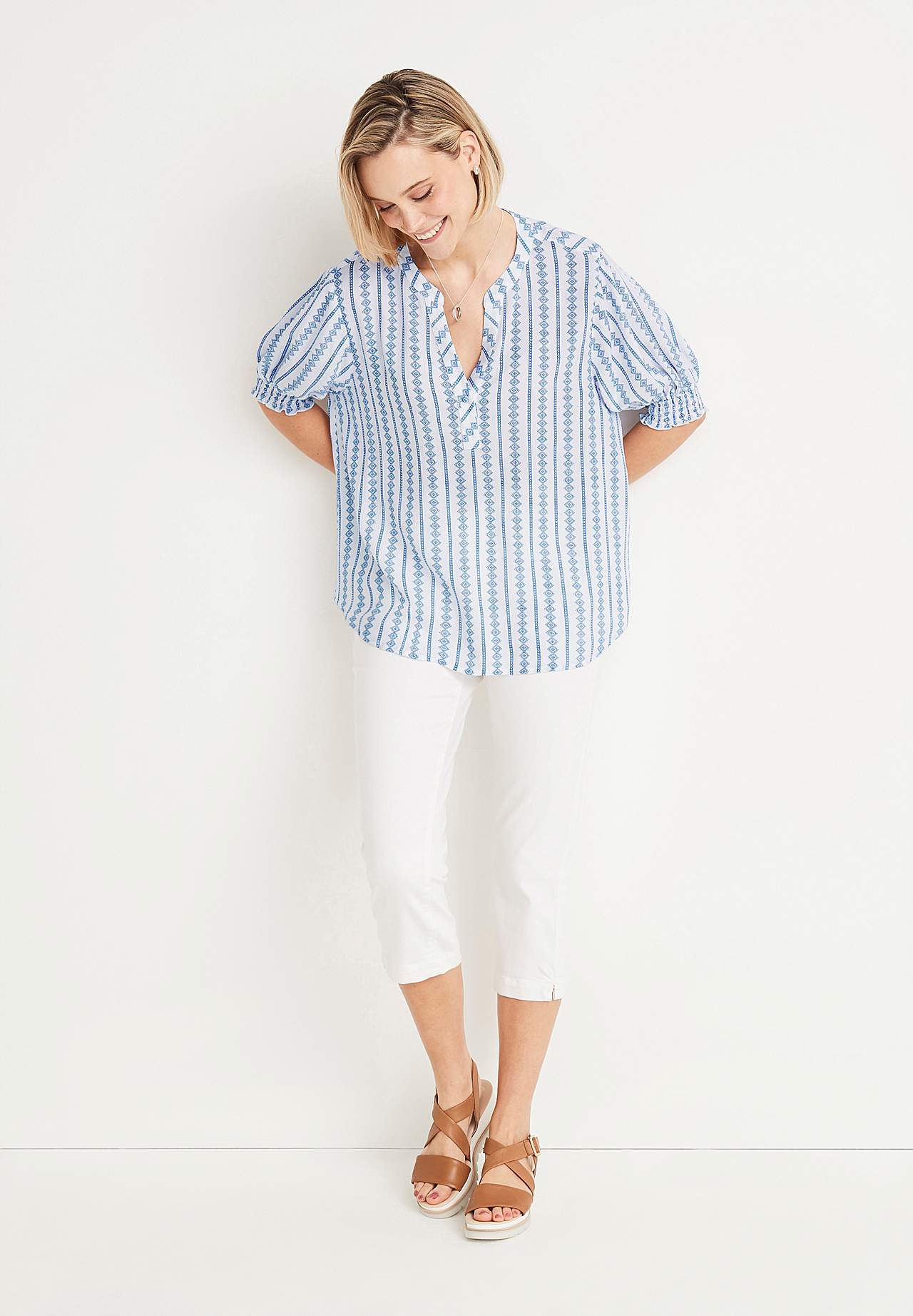 Bluse aus Krepp mit Smokarbeit