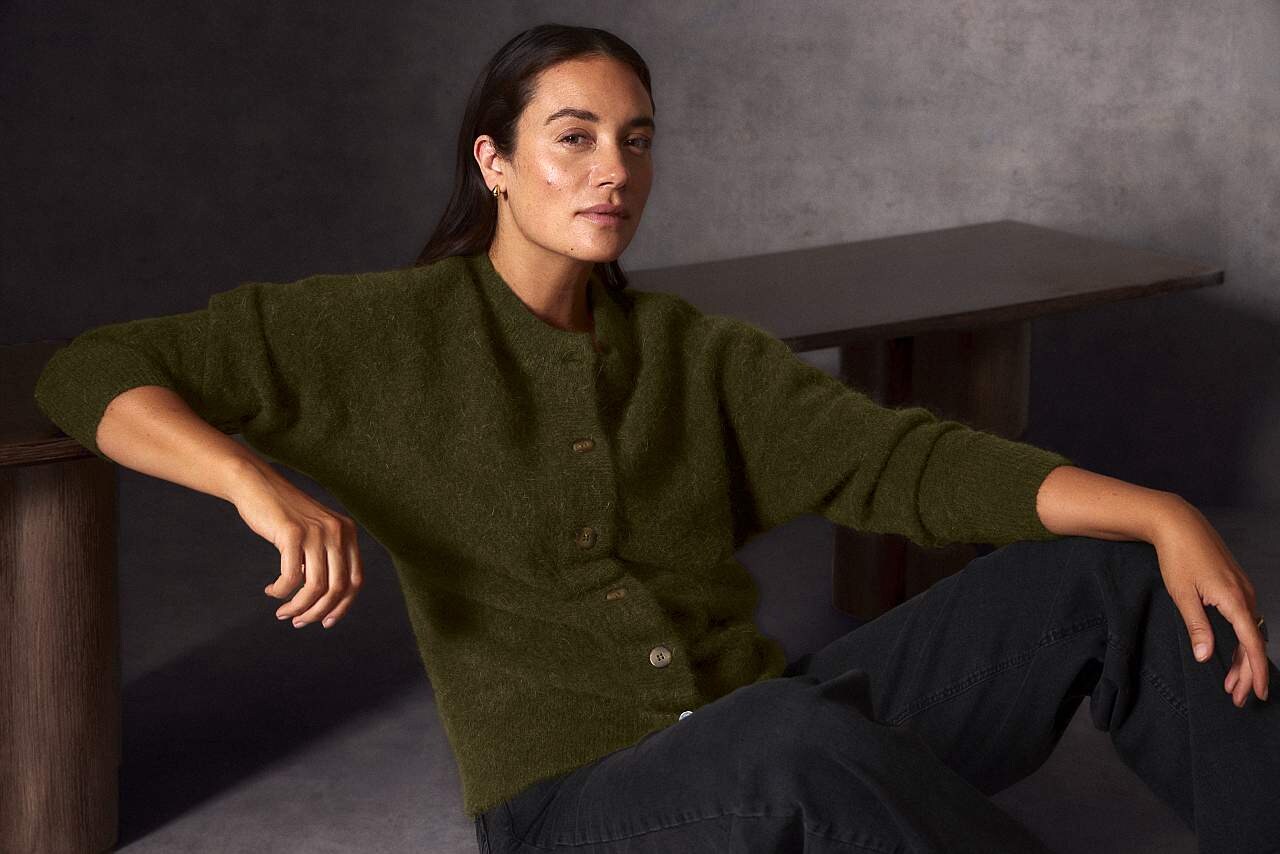 Cardigan Premium aus Mohair- und Wollmischung
