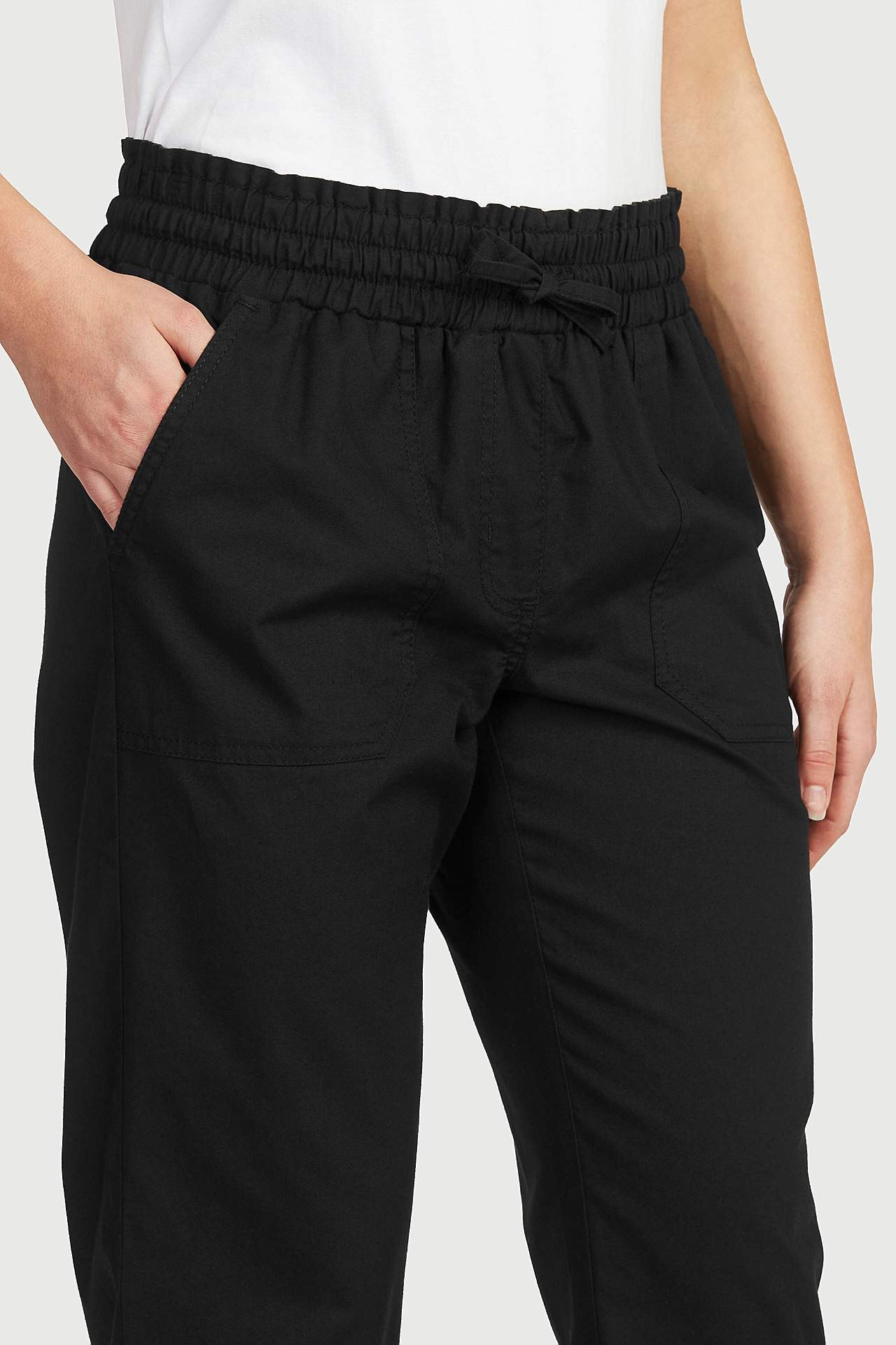 Caprihose aus gewaschener Baumwolle Jade