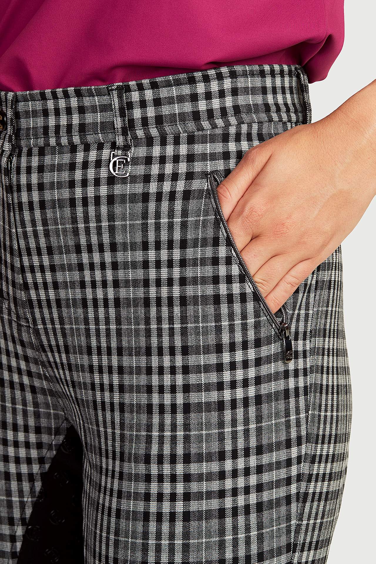 Karierte Reithose Vollgrip