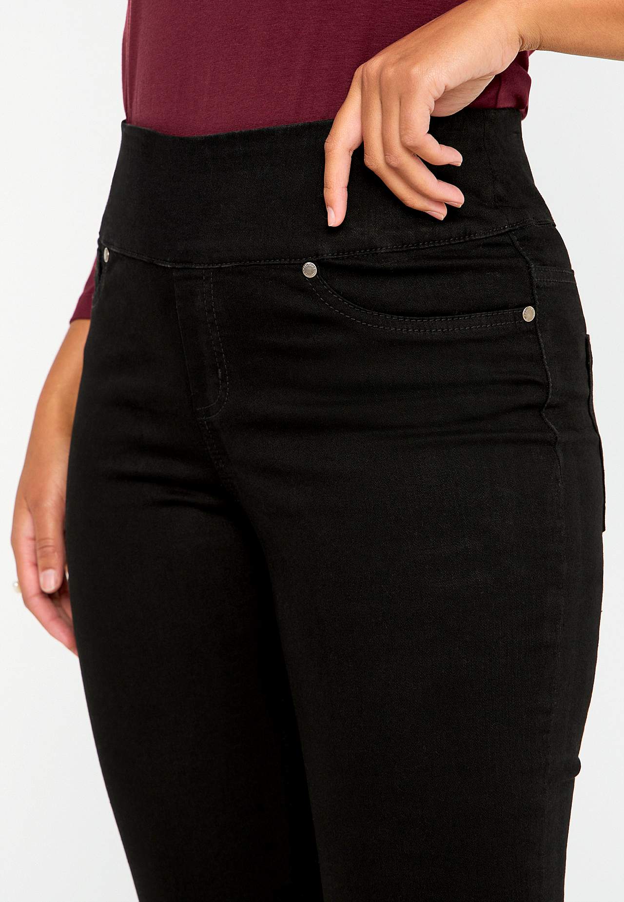 Elastische Jeggings mit hohem elastischem Bund