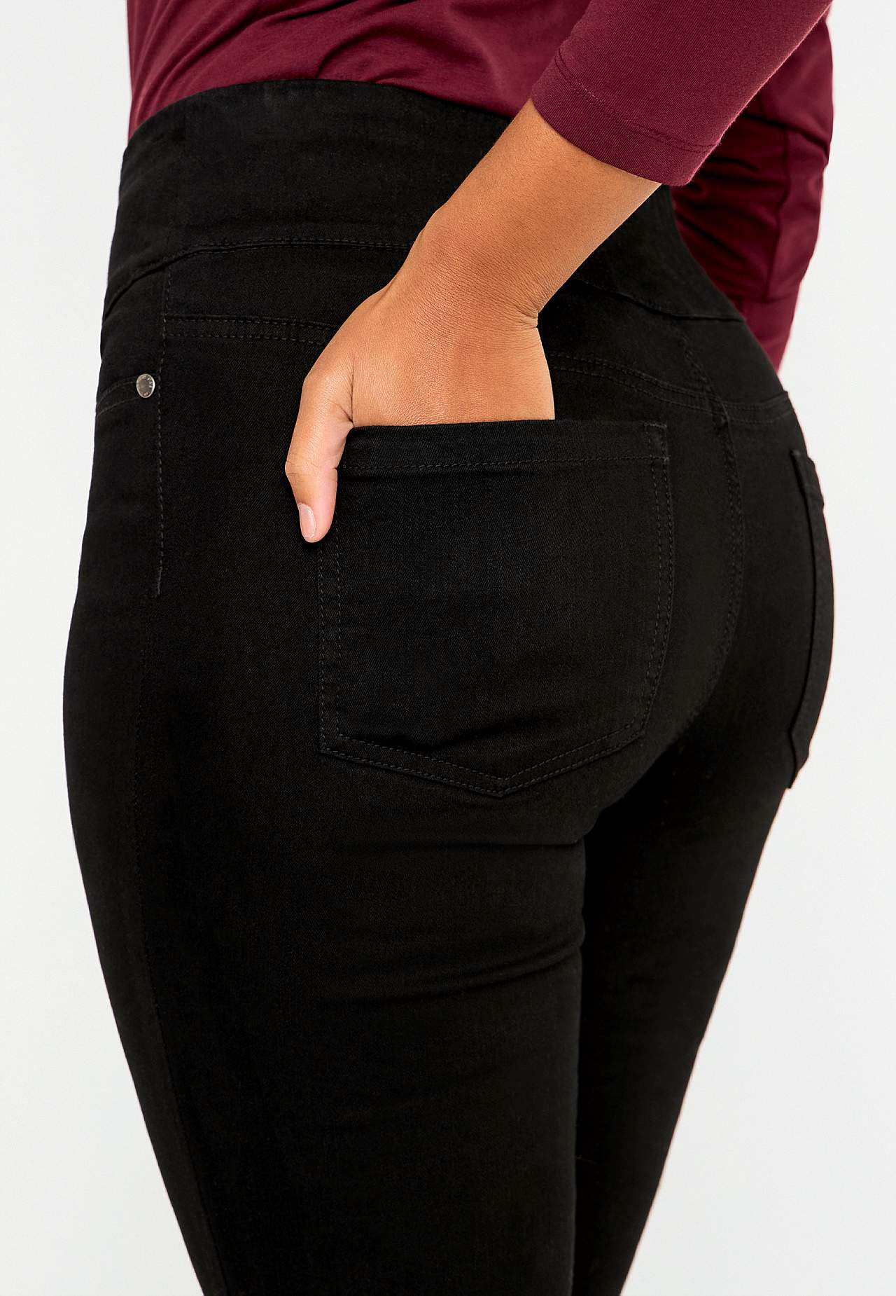Elastische Jeggings mit hohem elastischem Bund