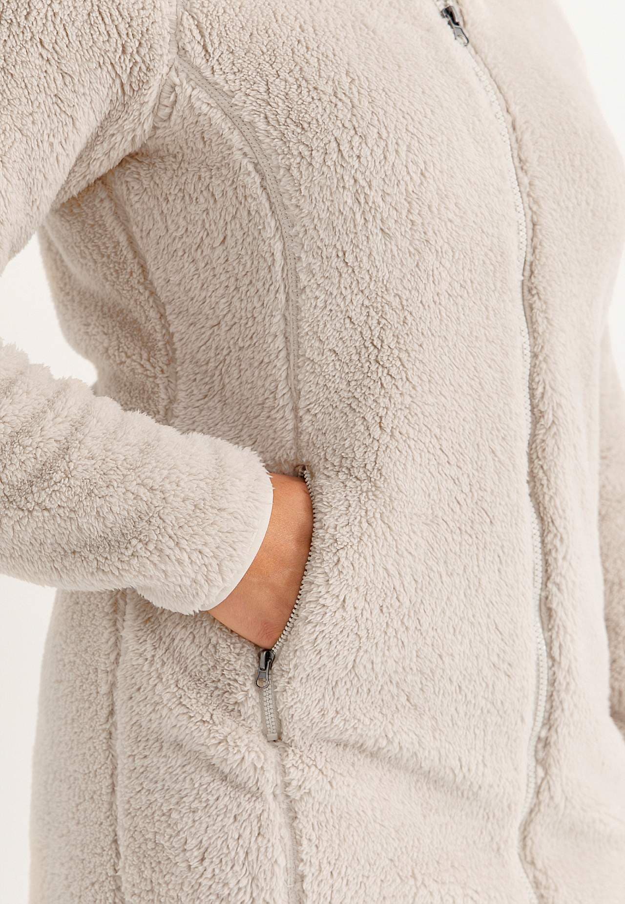 Behagliche Fleecejacke mit Kapuze