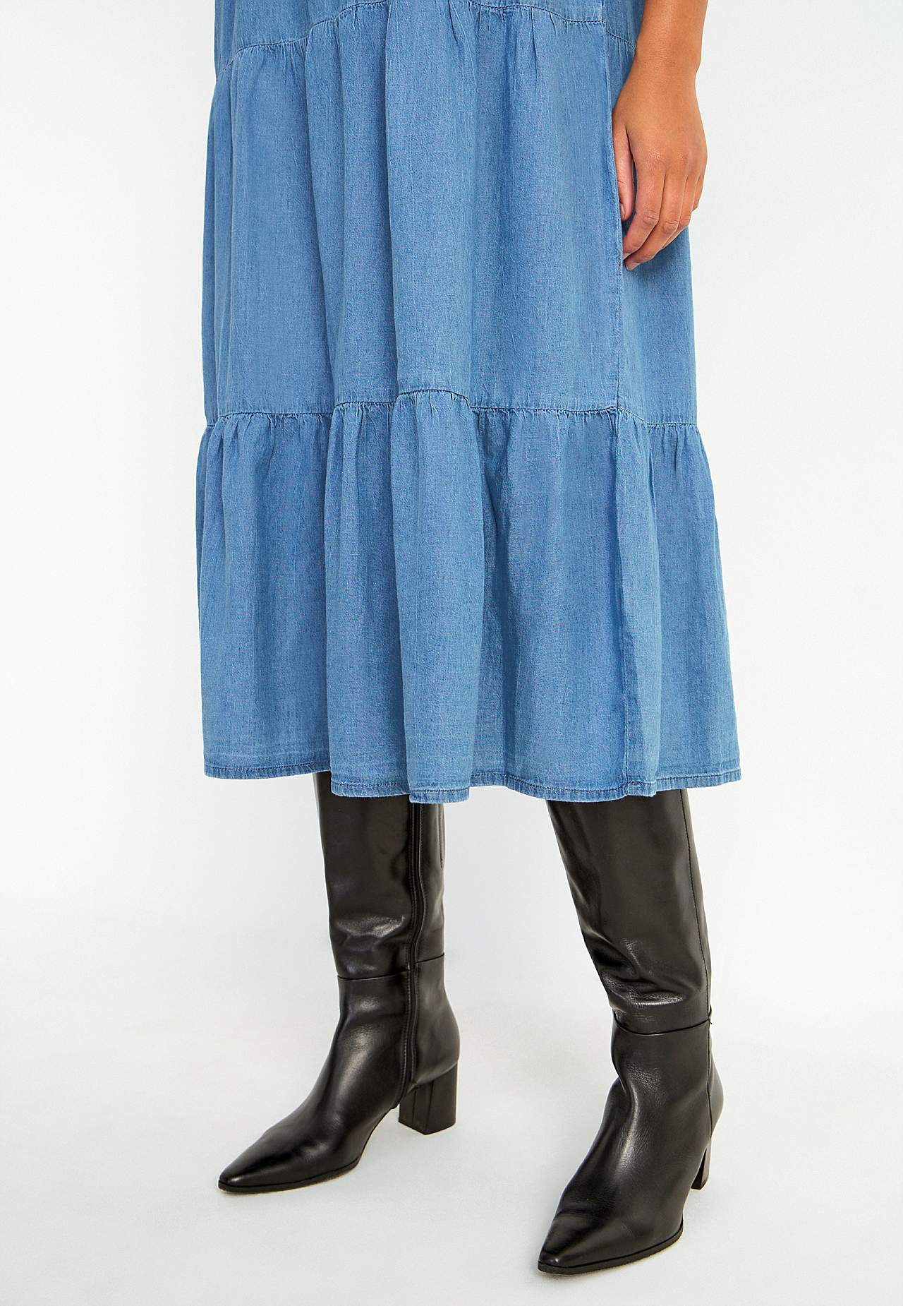 Jeanskleid mit Rüschenröcken