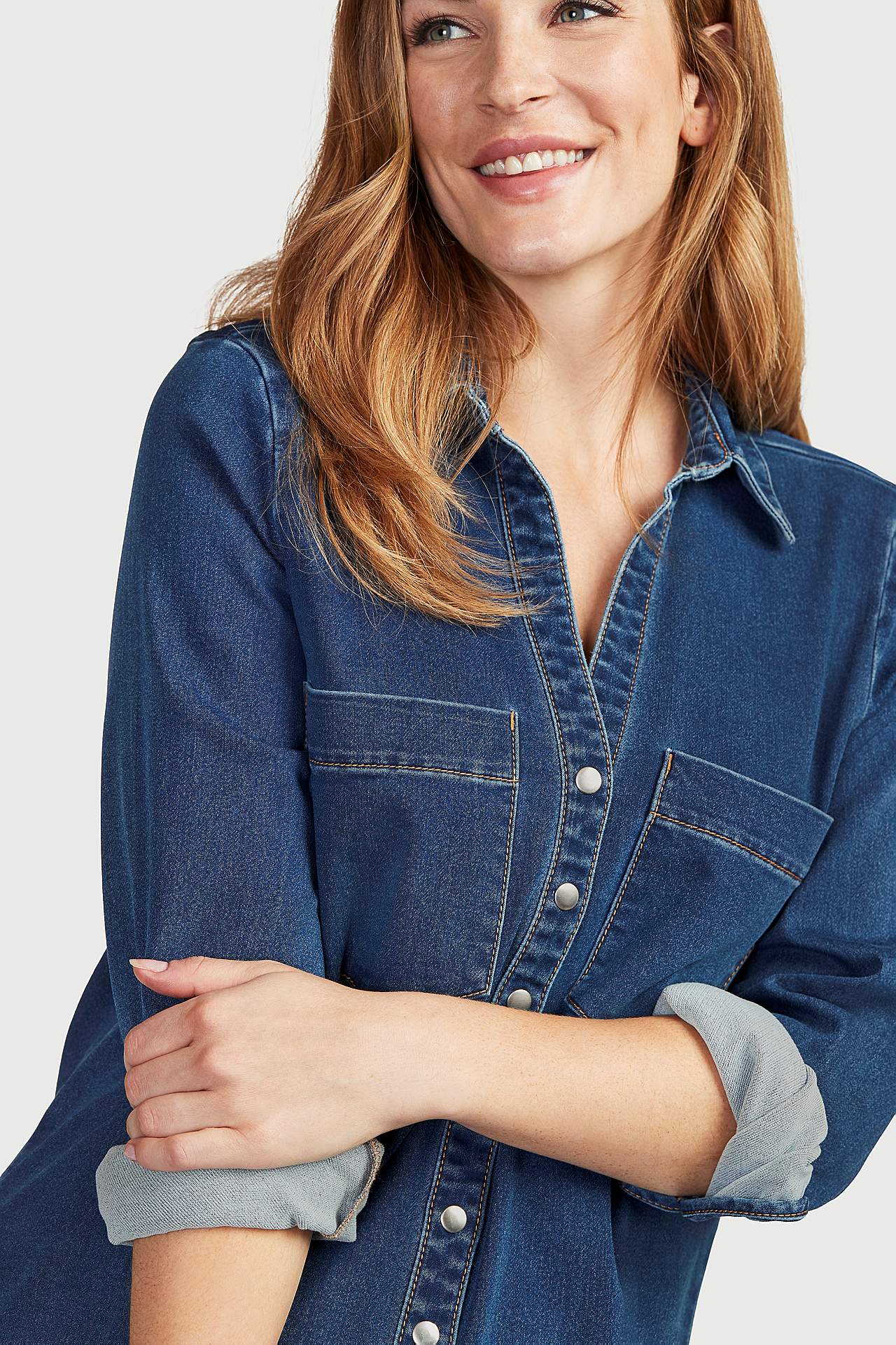 Langärmliges Jeanshemd