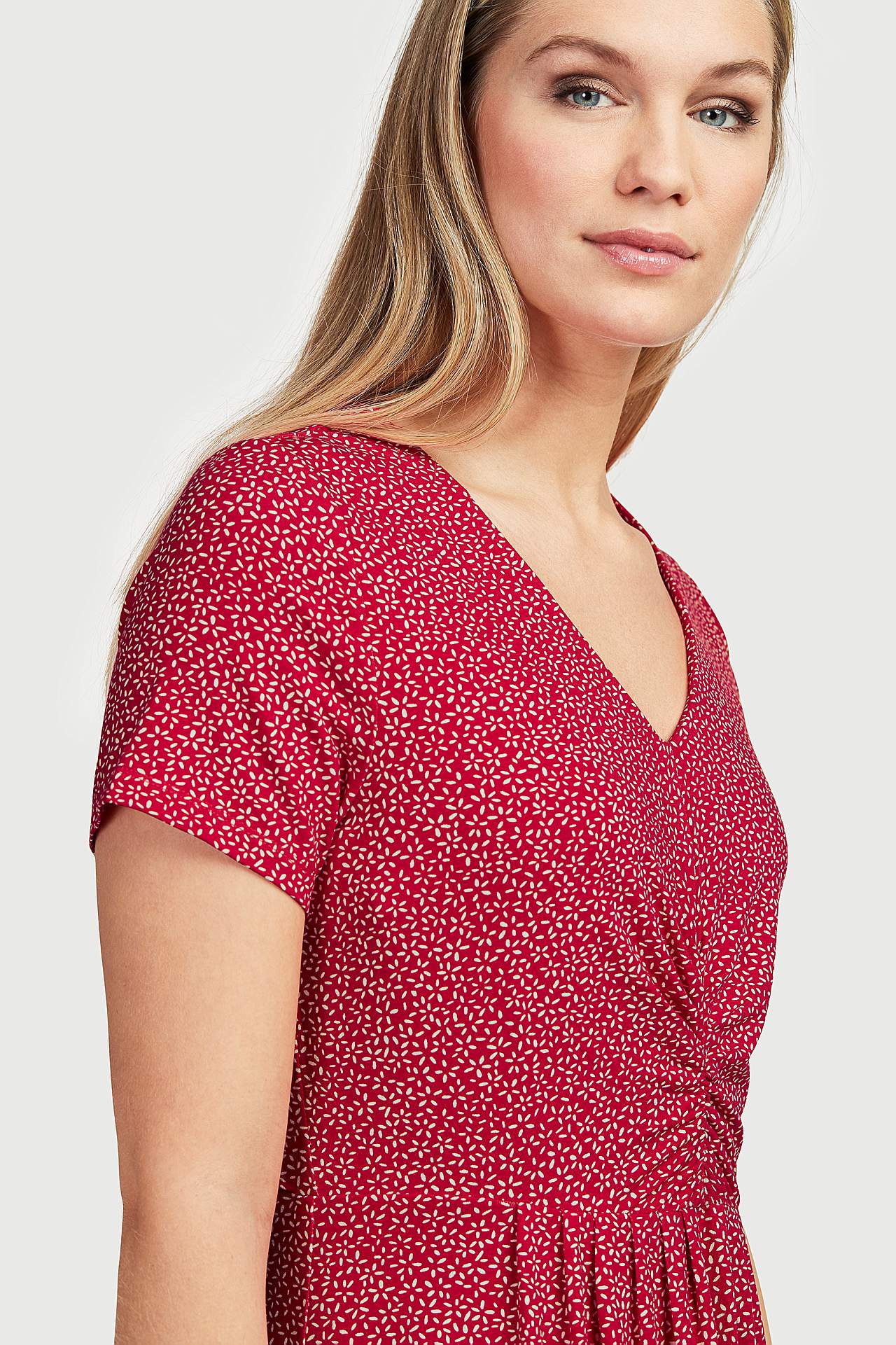 Gemustertes, kurzärmliges Jerseykleid Jenna