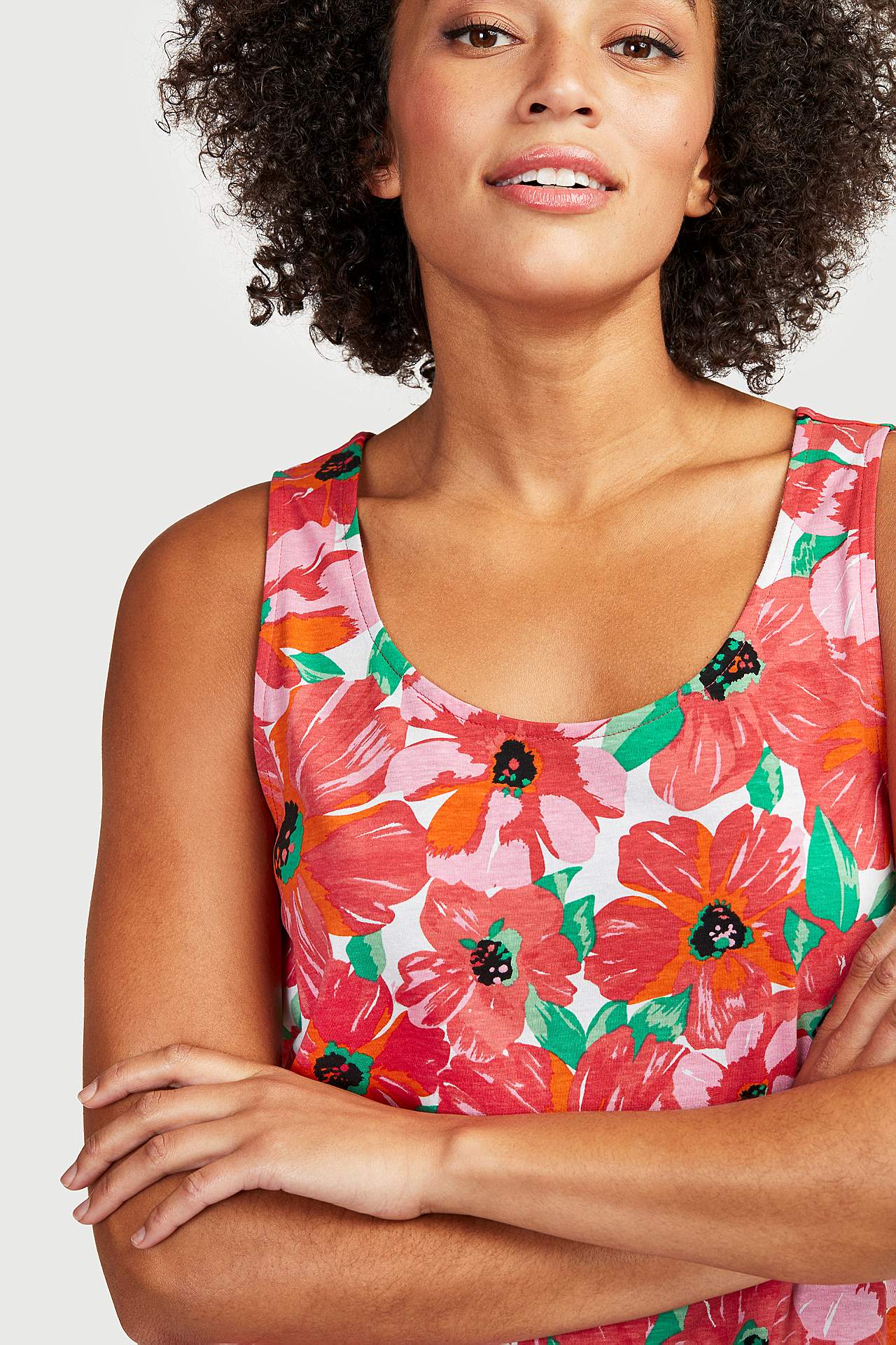 Langes, gemustertes Jerseykleid